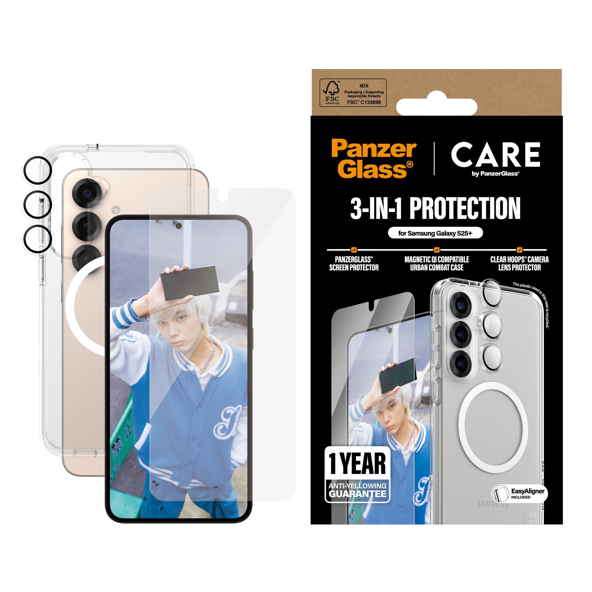 PanzerGlass® | CARE by PanzerGlass® Urban Combat 3-in-1 Bundle Samsung Galaxy S25+