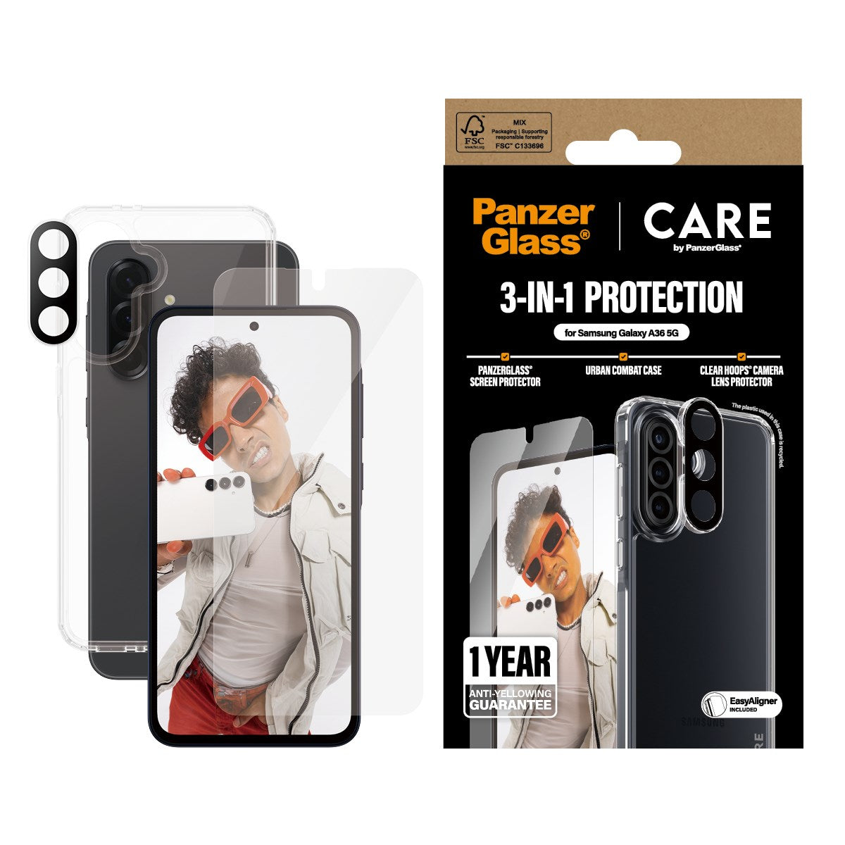 PanzerGlass® | CARE by PanzerGlass® Urban Combat 3-in-1 Bundle Samsung Galaxy A36 5G