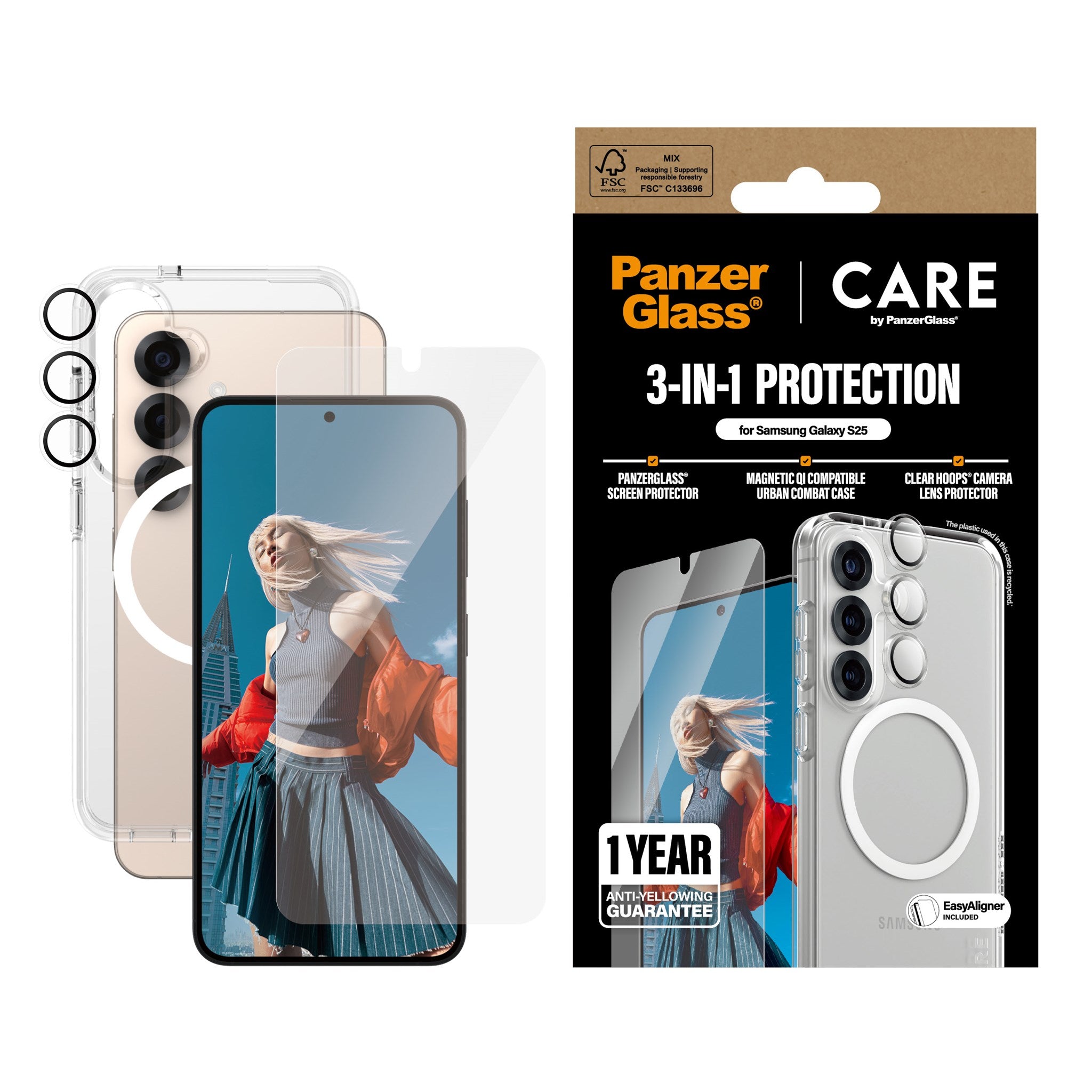 PanzerGlass® | CARE by PanzerGlass® Urban Combat 3-in-1 Bundle Samsung Galaxy S25