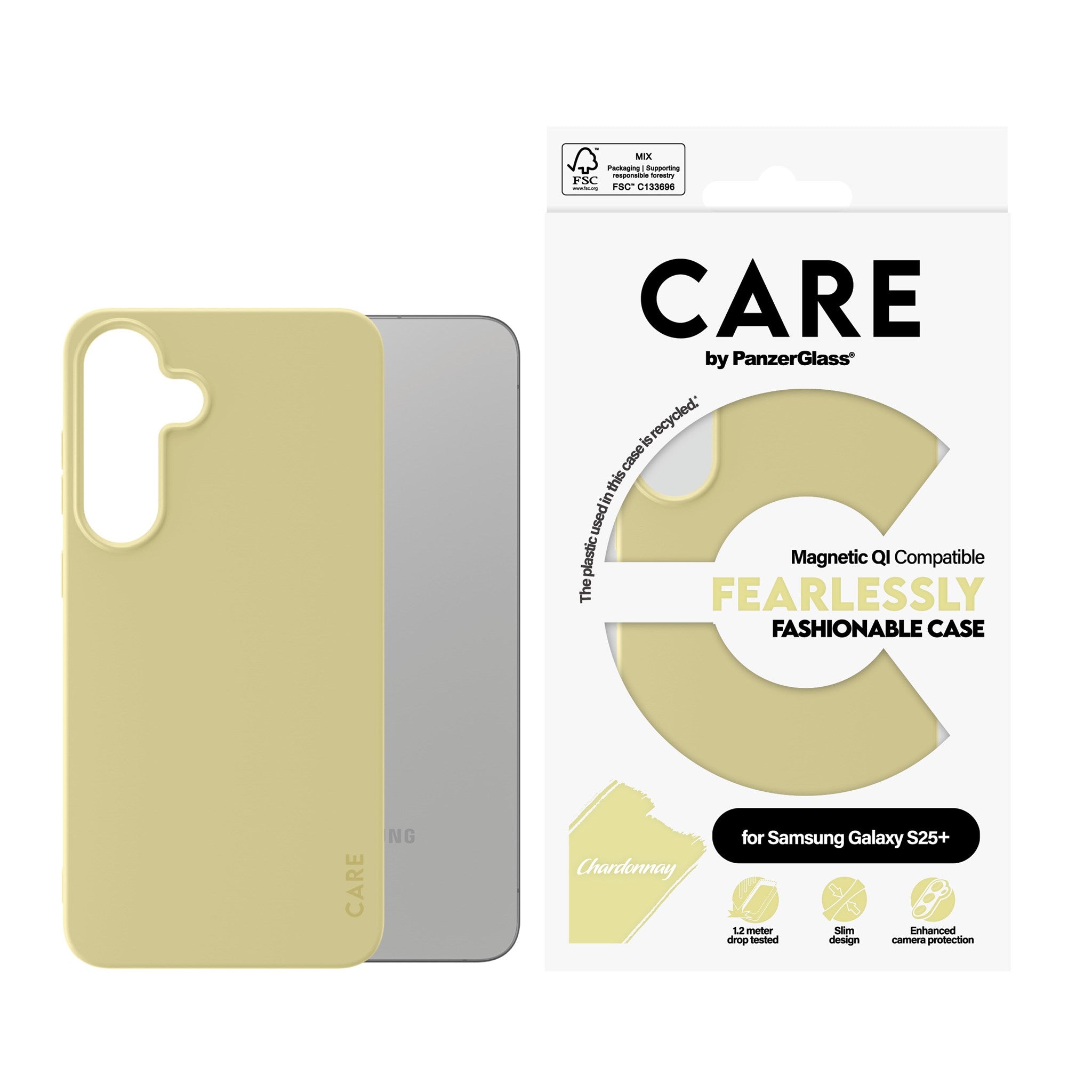 CARE by PanzerGlass® Case Chardonnay w. Qi Compatible Samsung Galaxy S25+