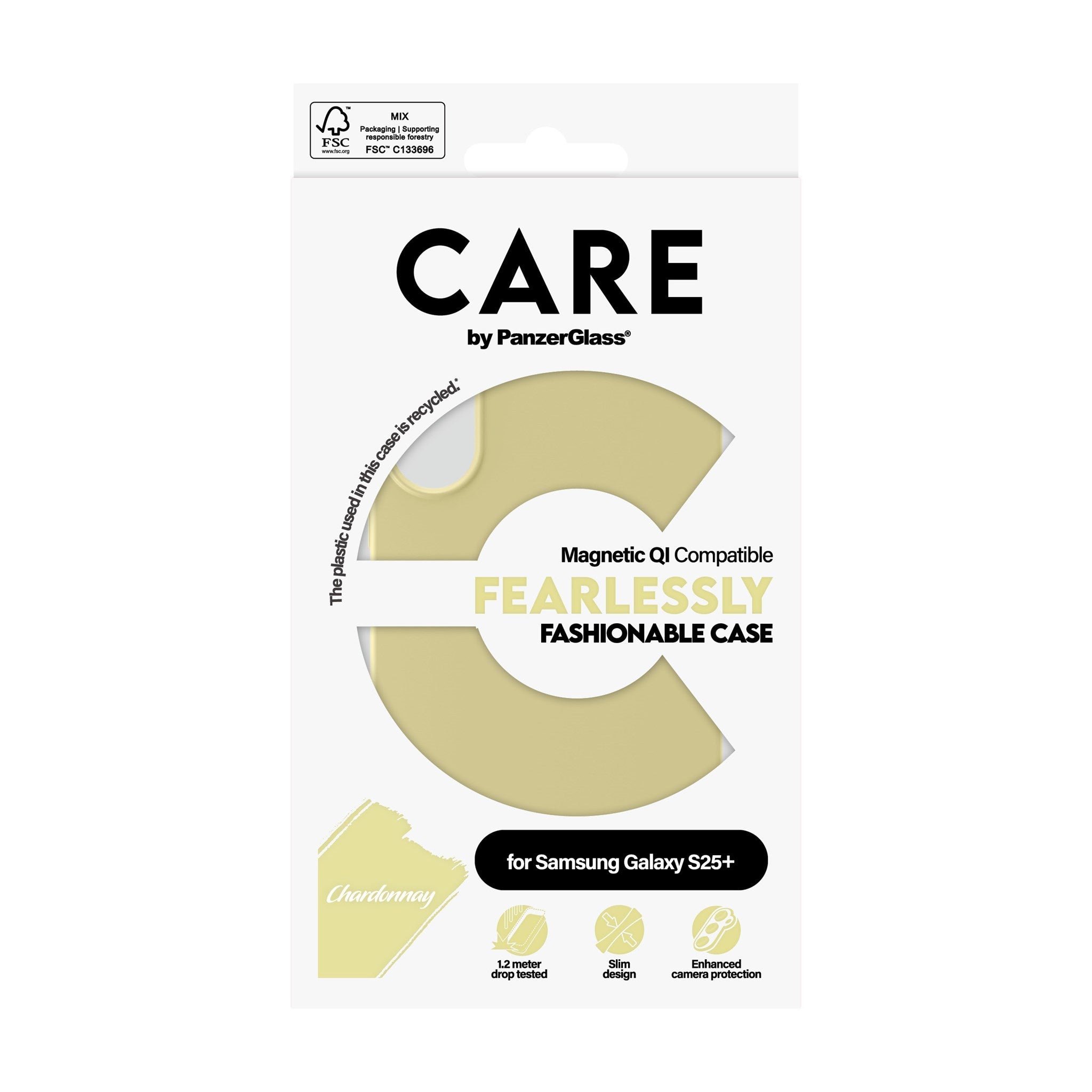 CARE by PanzerGlass® Case Chardonnay w. Qi Compatible Samsung Galaxy S25+