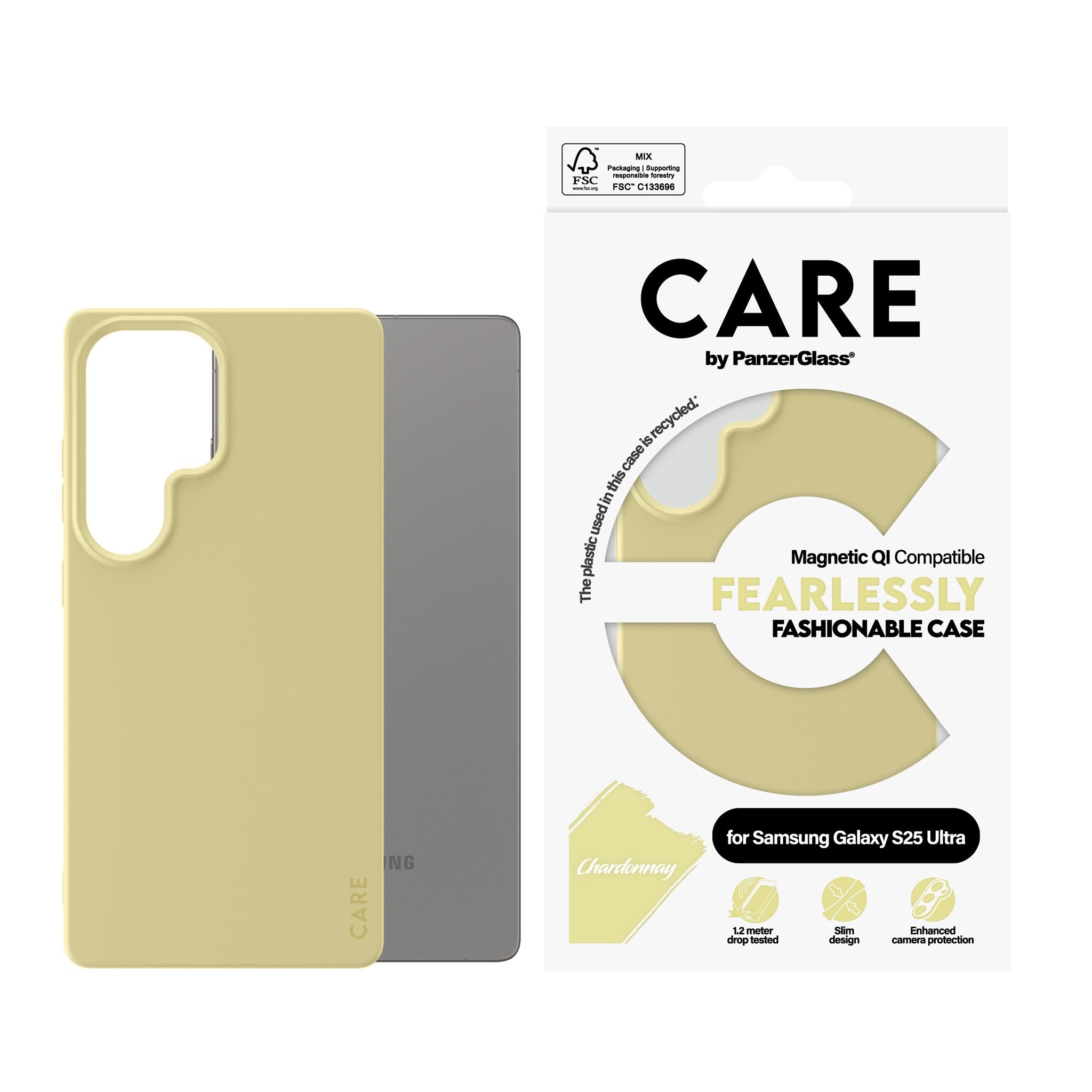 CARE by PanzerGlass® Case Chardonnay w. Qi Compatible Samsung Galaxy S25 Ultra