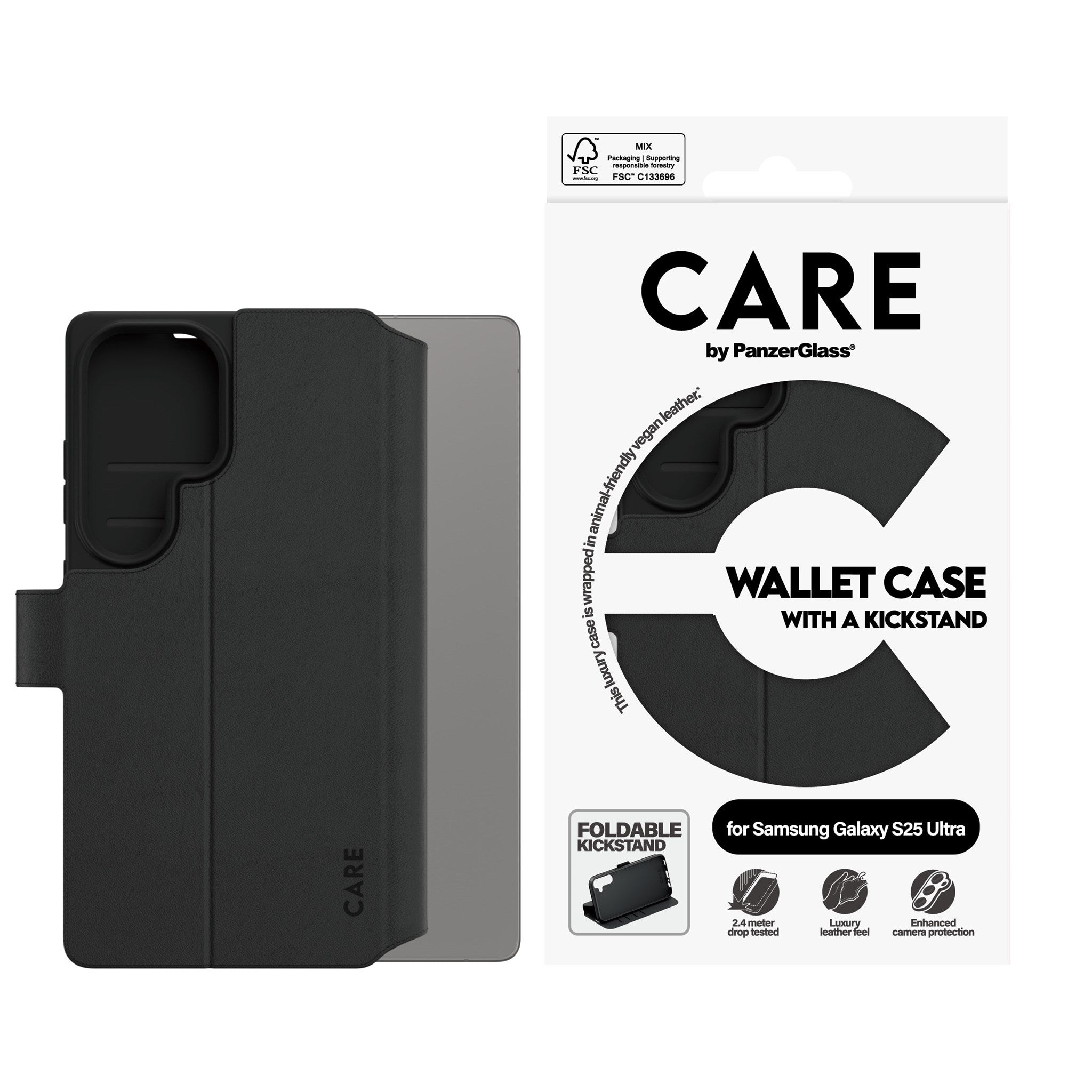 CARE by PanzerGlass® Wallet Case w. Kickstand Samsung Galaxy S25 Ultra