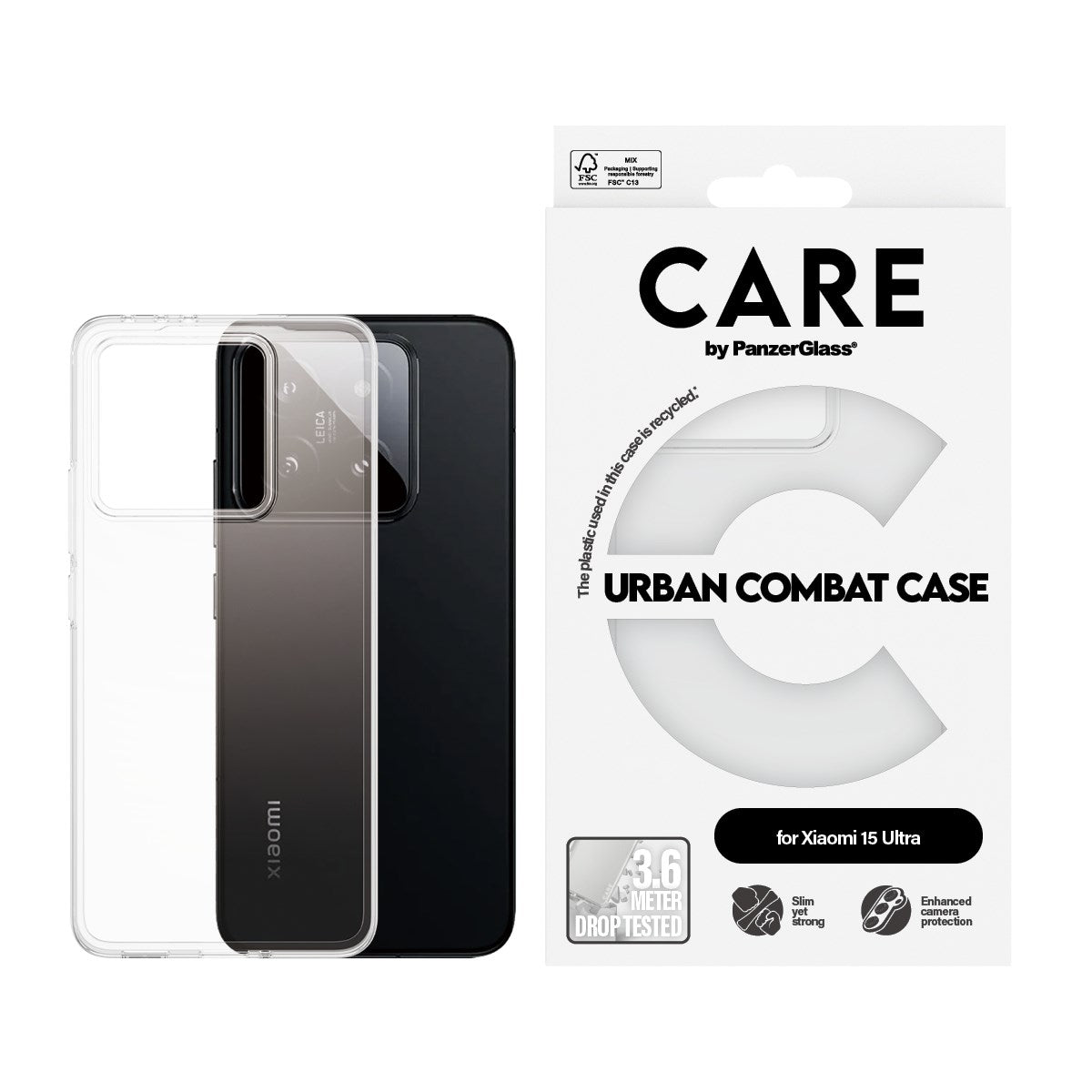 CARE™ by PanzerGlass® Urban Combat Case Transparent Xiaomi 15 Ultra
