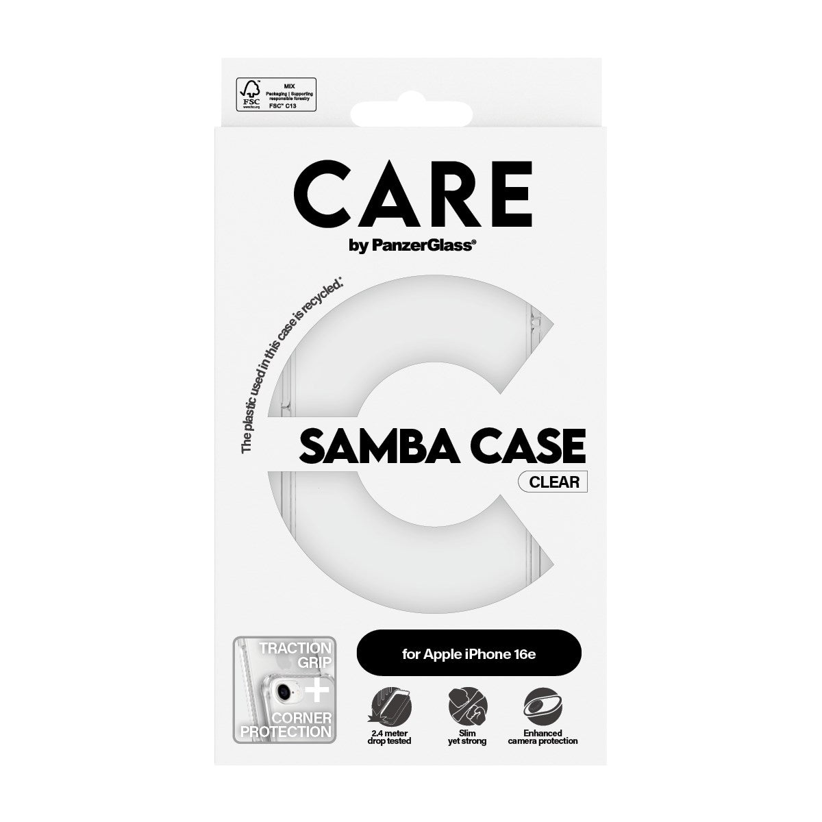 CARE by PanzerGlass® Samba Case Transparent iPhone 16e