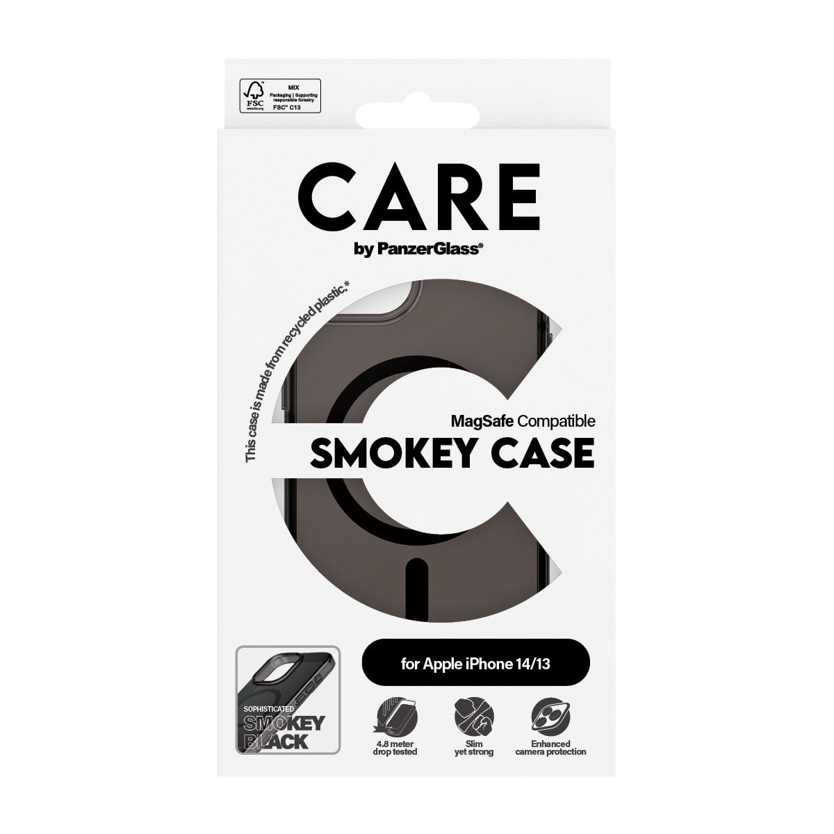 CARE by PanzerGlass® Urban Combat Case Smokey w. Black MagSafe iPhone 14 | 13