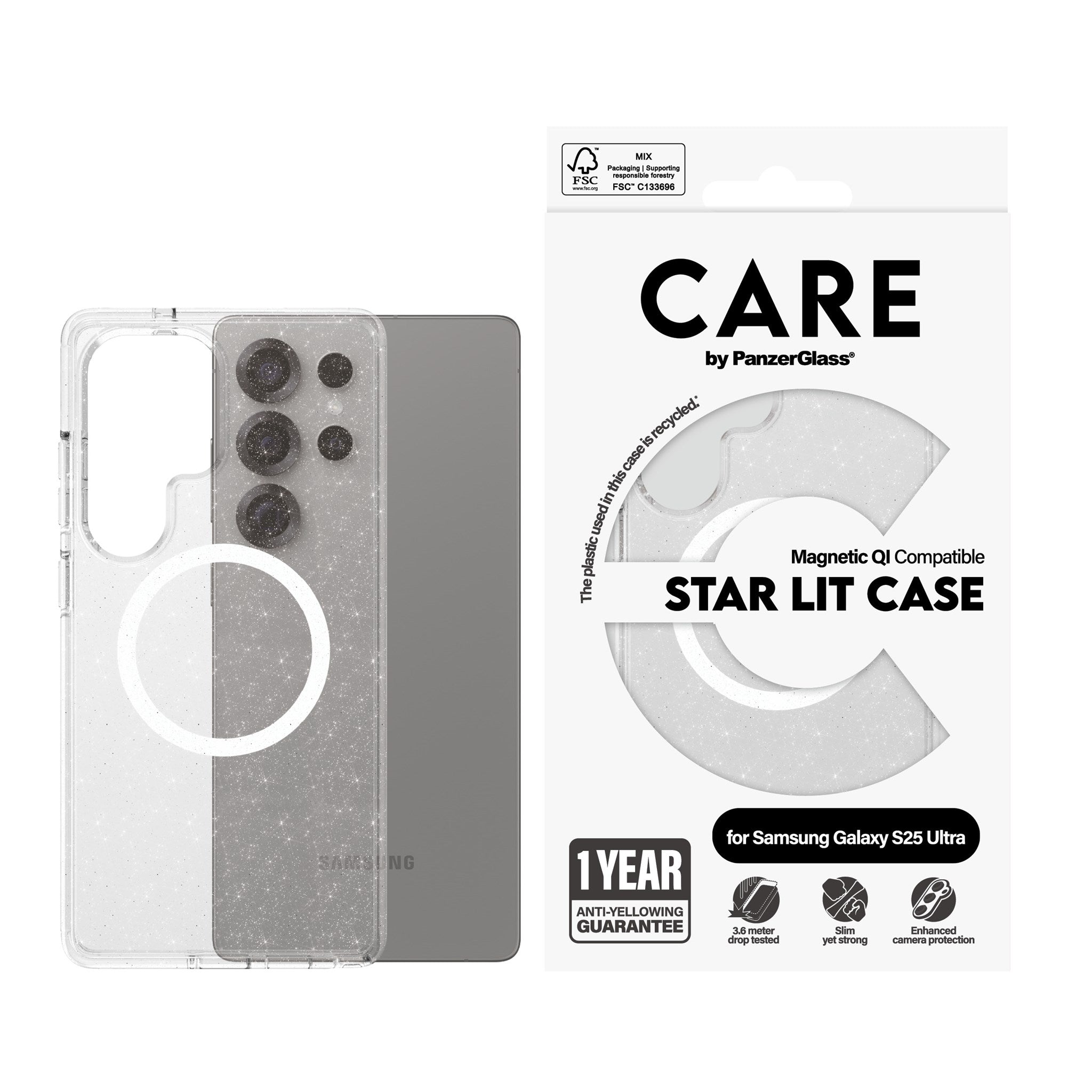 CARE by PanzerGlass® Urban Combat Case Star Lit w. White Qi Compatible Samsung Galaxy S25 Ultra