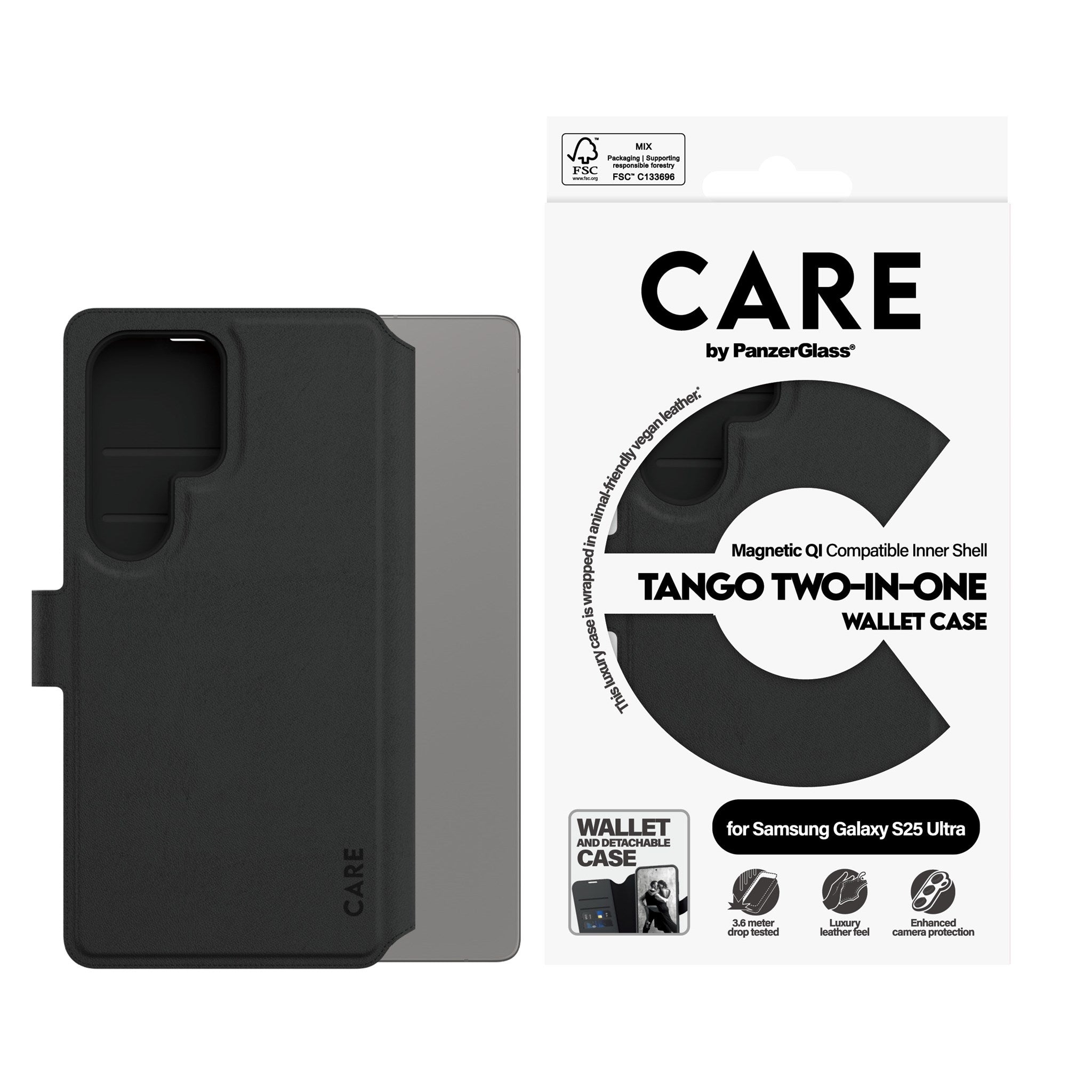 CARE by PanzerGlass® Tango Two-in-One Wallet Case w. Qi Compatible Samsung Galaxy S25 Ultra