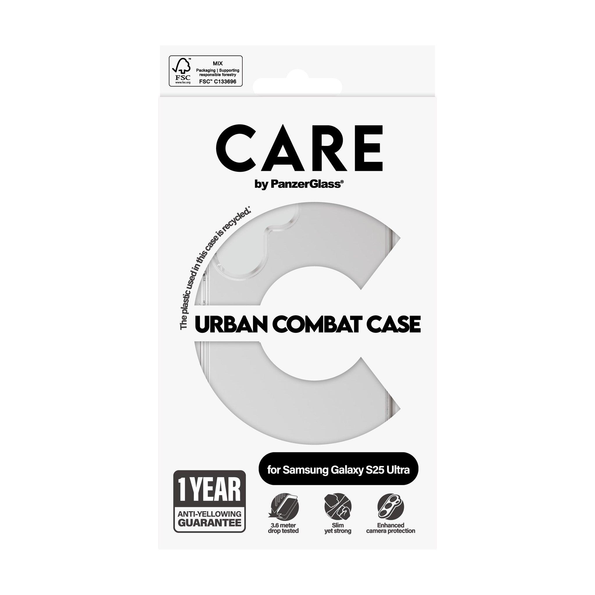 CARE by PanzerGlass® Urban Combat Case Transparent Samsung Galaxy S25 Ultra