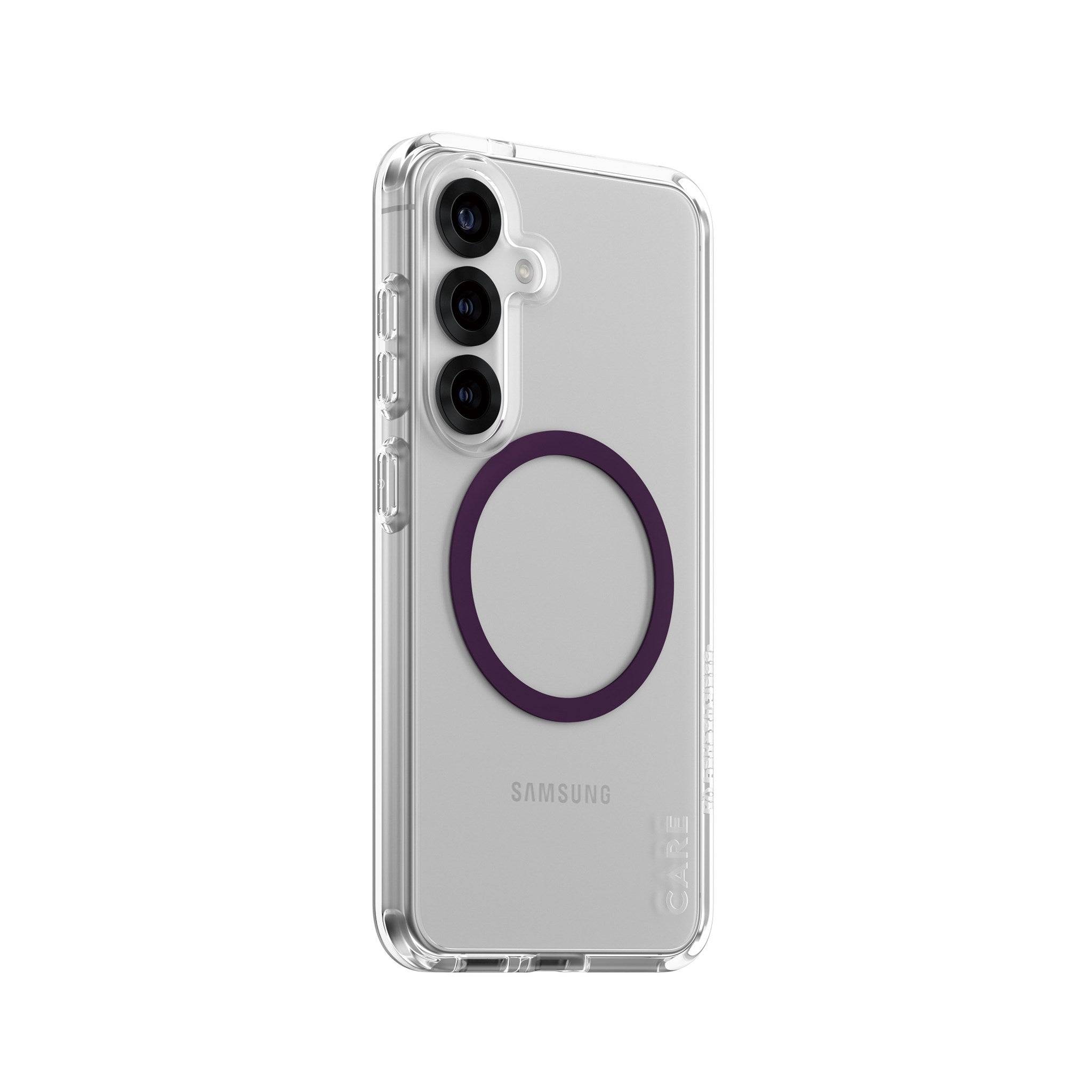 CARE by PanzerGlass® Urban Combat Case Transparent w. Plum Purple Qi Compatible Samsung Galaxy S25