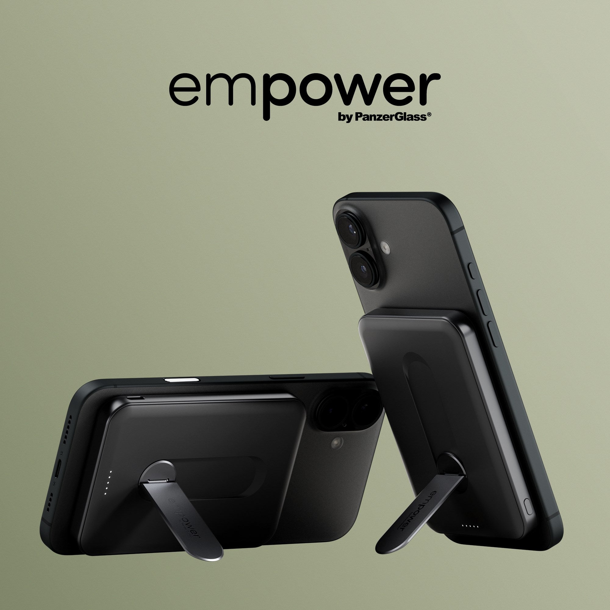 empower™ by PanzerGlass® empower™ Bank w. Spin Stand | 5000mAh | Space Black