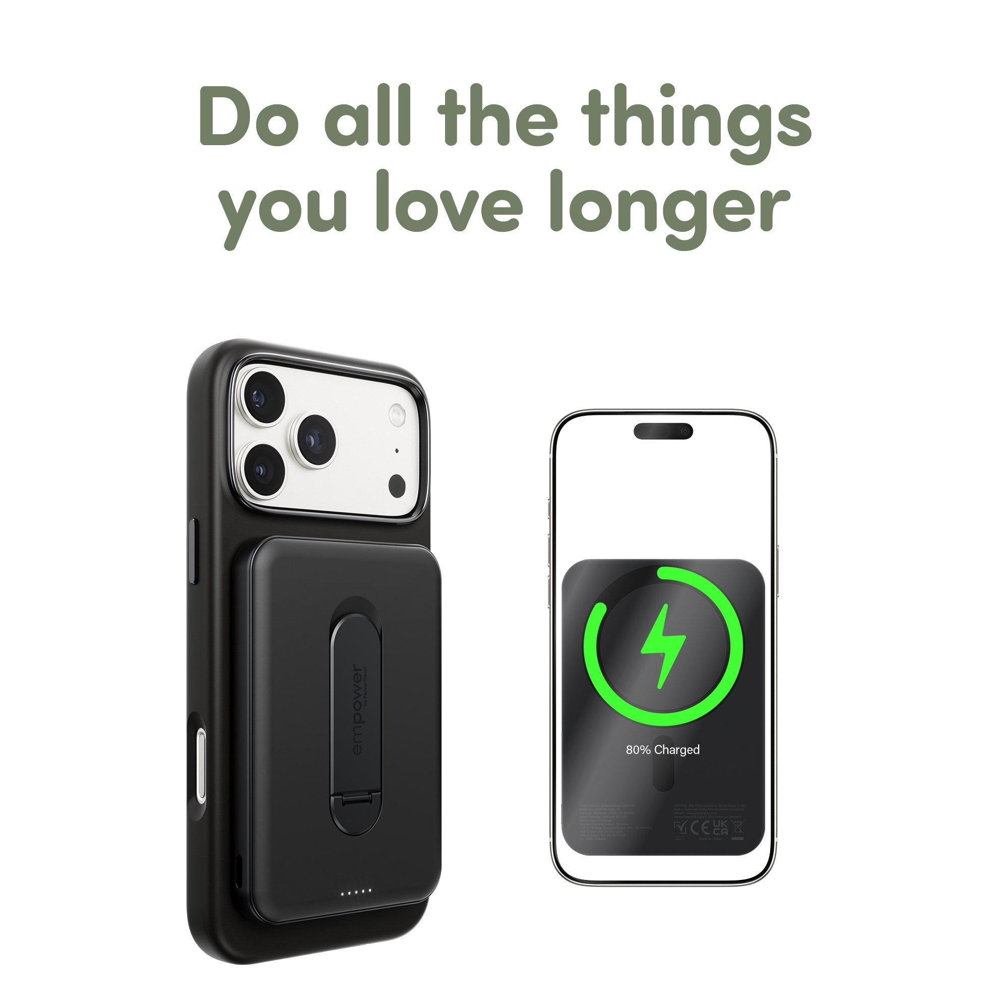 empower™ by PanzerGlass® empower™ Bank w. Spin Stand | 5000mAh | Space Black