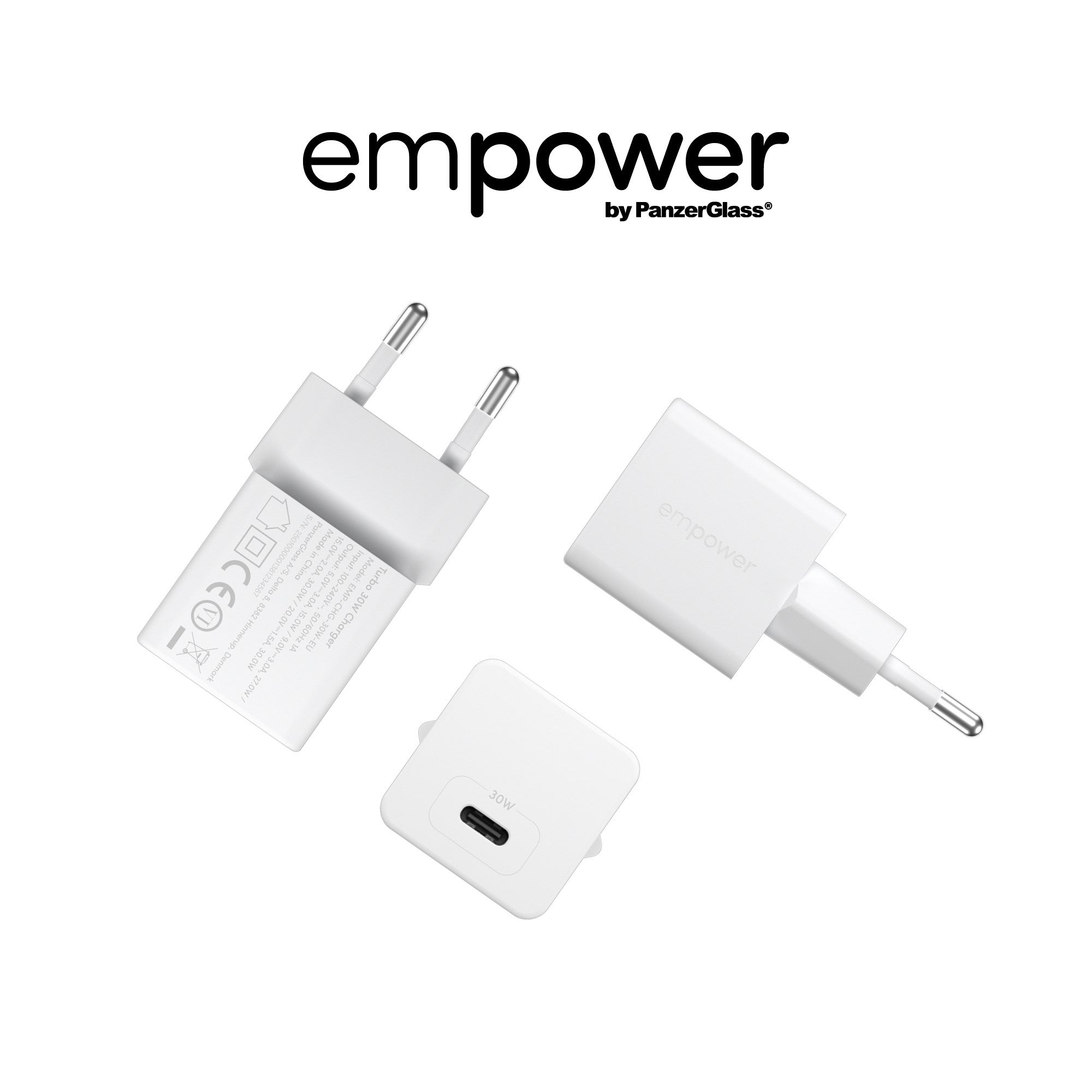 empower™ by PanzerGlass® Turbo 30W Charger Single USB-C | EU Plug | Silver White