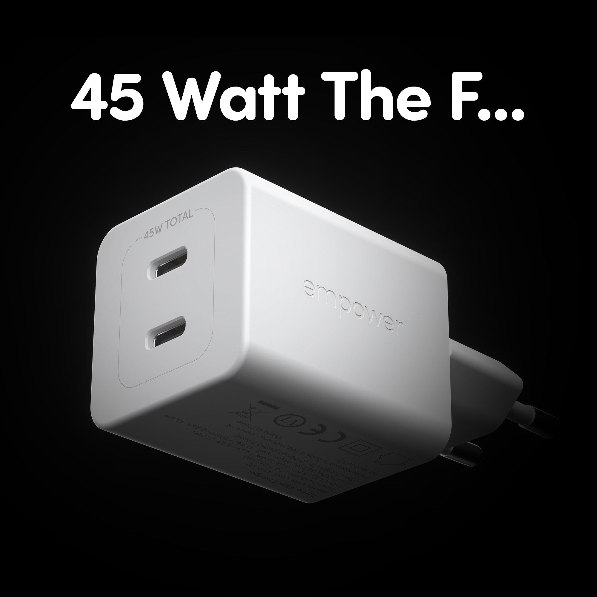 empower™ by PanzerGlass® Turbo 45W Charger incl. 2 x USB-C | EU Plug | Silver White