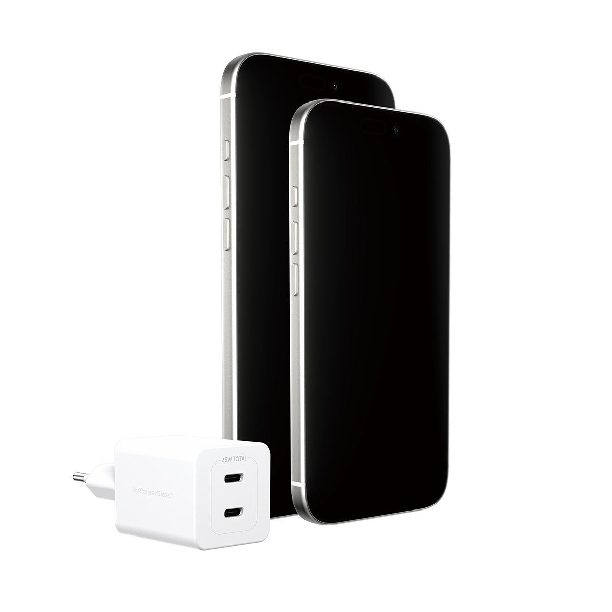 empower™ by PanzerGlass® Turbo 45W Charger incl. 2 x USB-C | EU Plug | Silver White