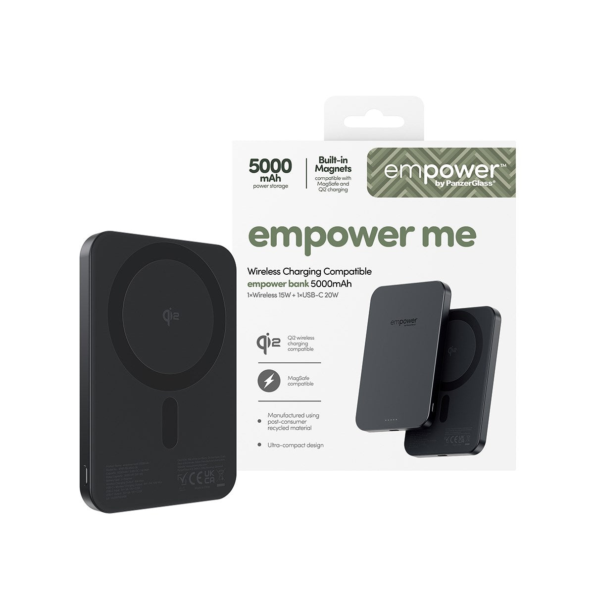 empower™ by PanzerGlass® empower™ Bank | 5000mAh | Space Black