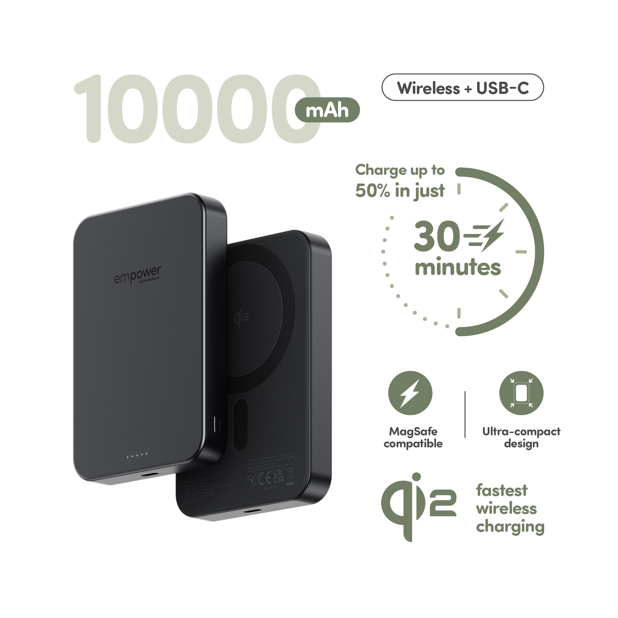empower™ by PanzerGlass® empower™ Bank | 10000mAh | Space Black