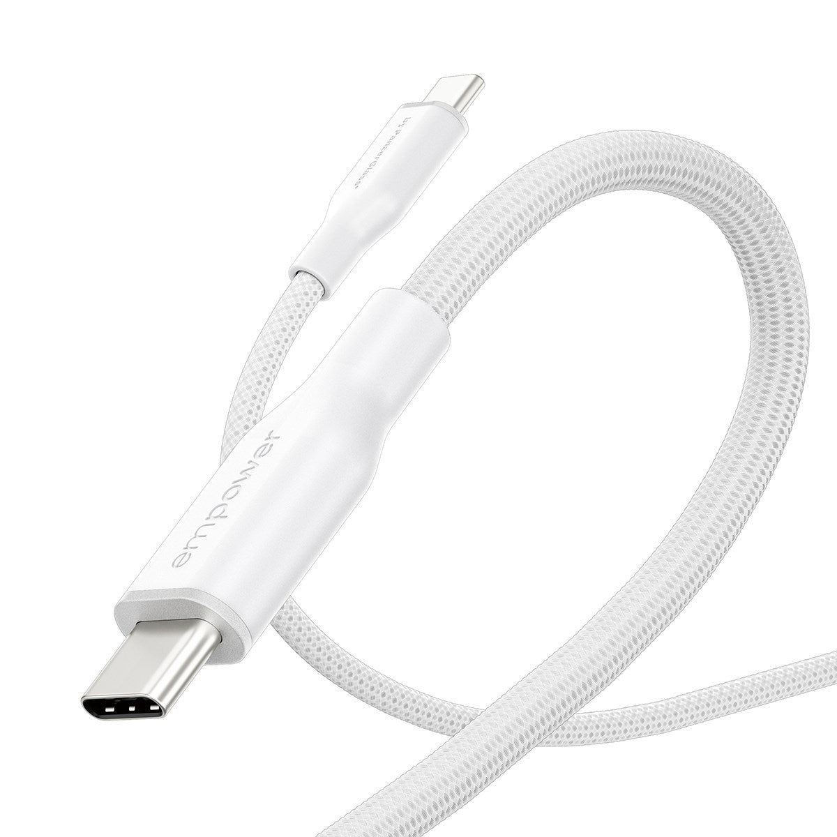empower™ by PanzerGlass® Racing 60W USB-C to USB-C Cable | USB 2.0 | 2M | Silver White