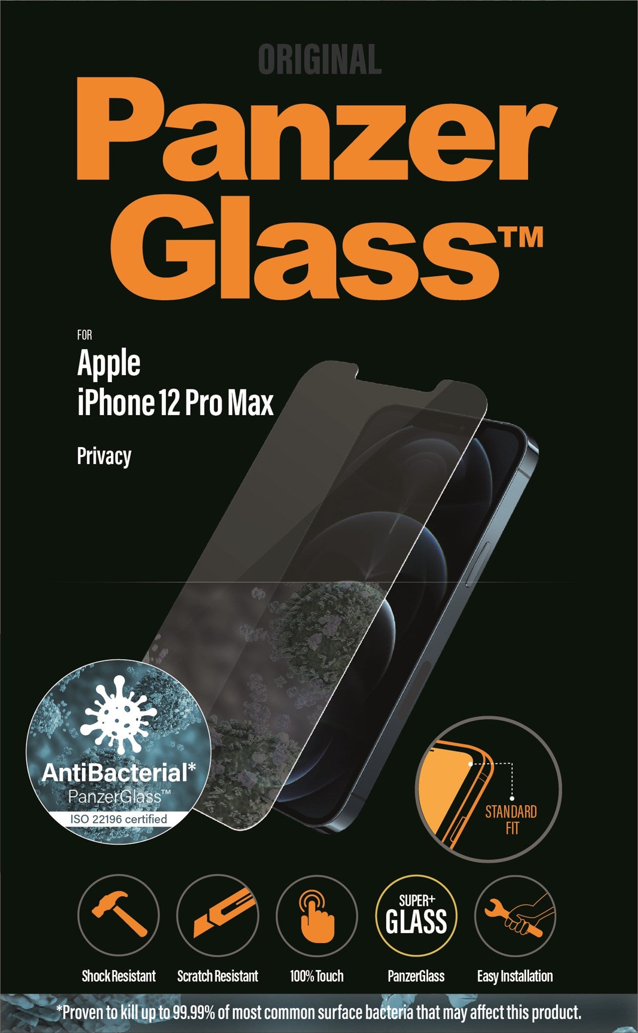 PanzerGlass® Privacy Screen Protector iPhone 12 Pro Max Standard Fit