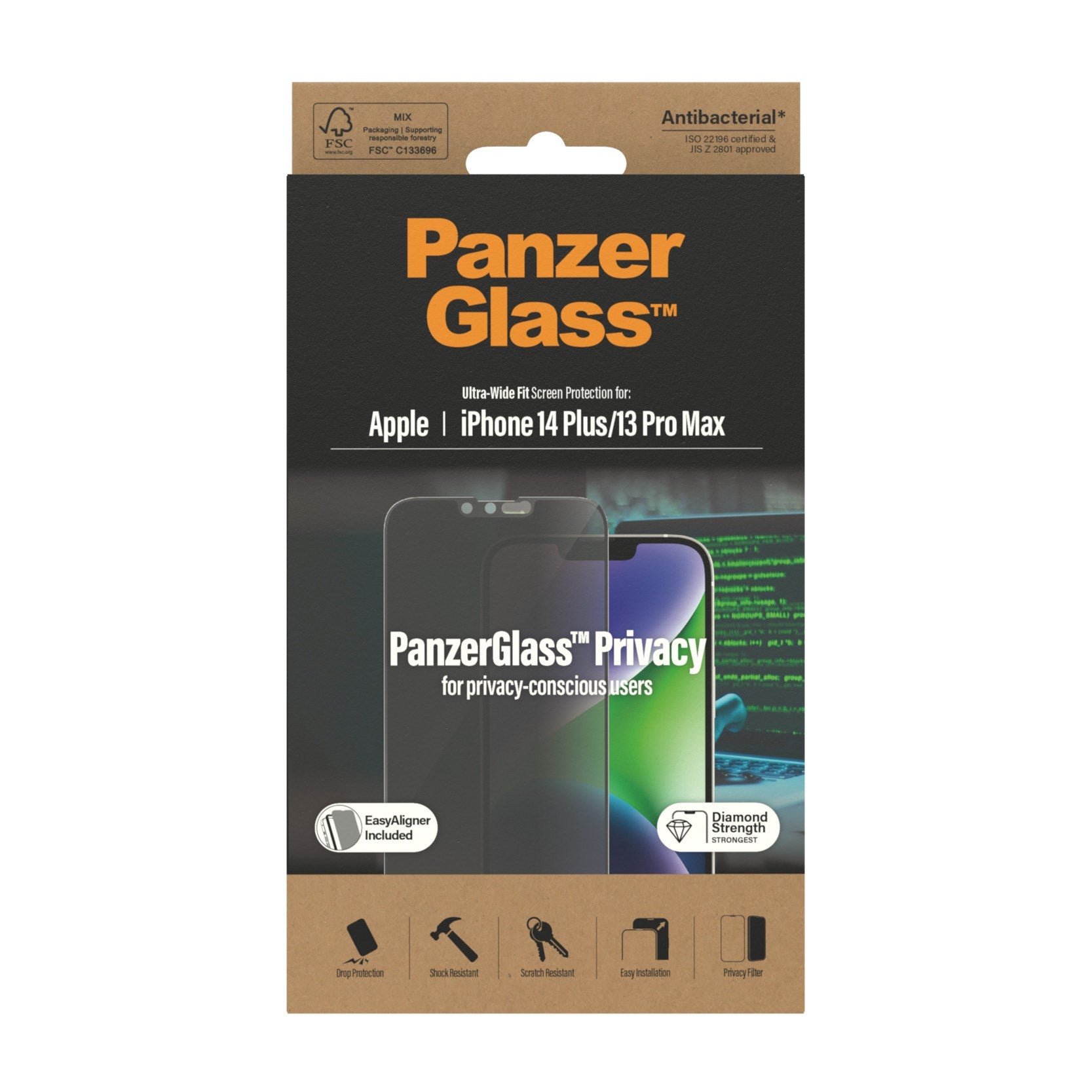 PanzerGlass® Privacy Screen Protector iPhone 14 Plus | 13 Pro Max | Ultra-Wide Fit w. EasyAligner