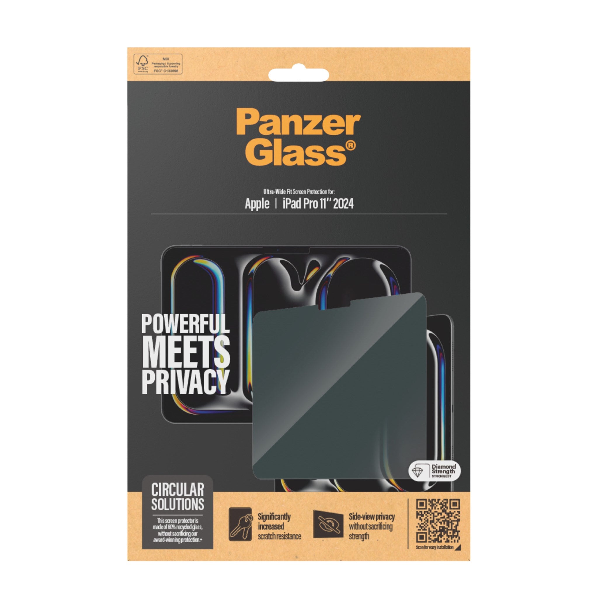 PanzerGlass® Privacy Screen Protector PanzerGlass® iPad Pro 11'' (2024-2025) | Ultra-Wide Fit
