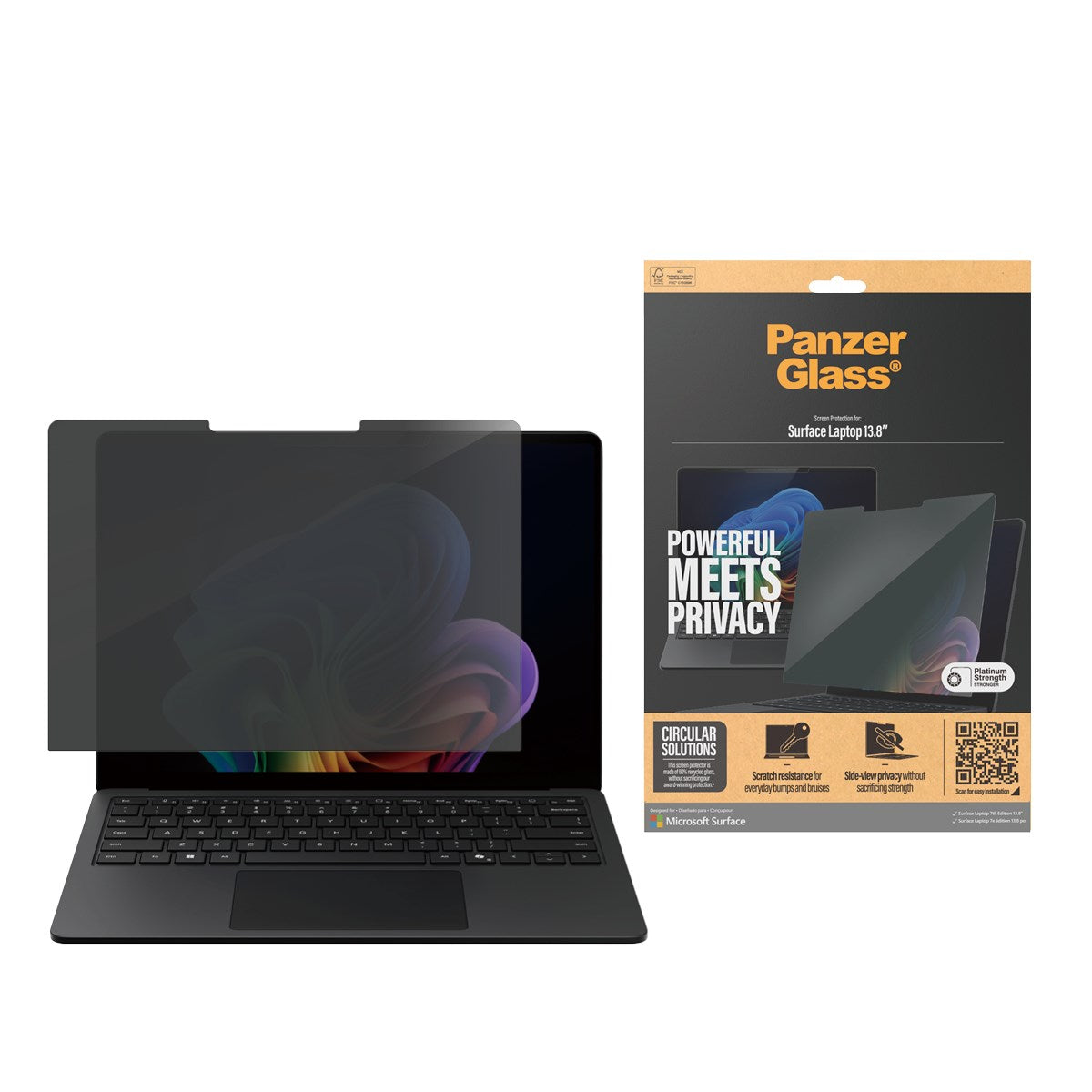 PanzerGlass® Privacy Screen Protector Microsoft Surface Laptop 7th Edition 13.8''  | Ultra-Wide Fit