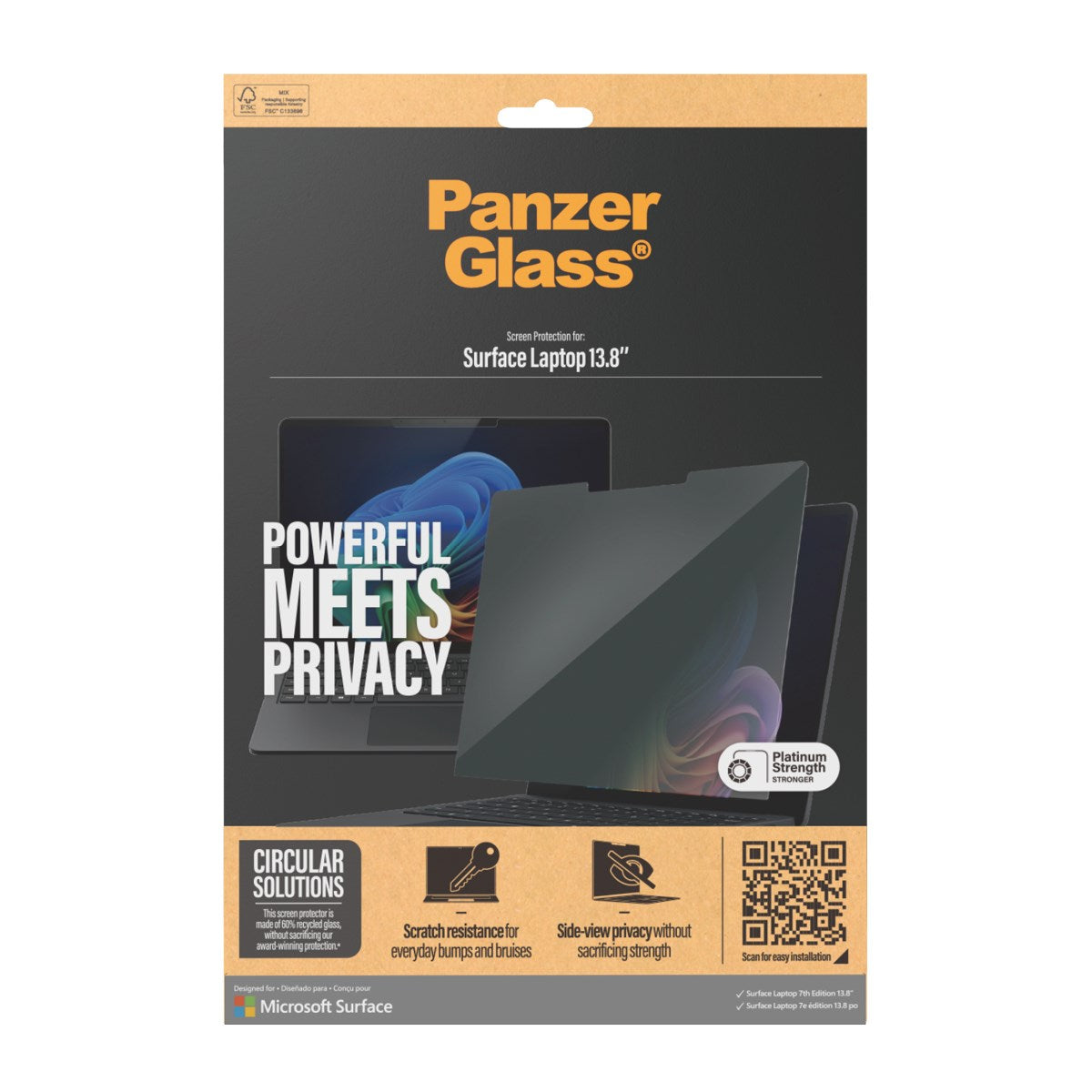 PanzerGlass® Privacy Screen Protector Microsoft Surface Laptop 7th Edition 13.8''  | Ultra-Wide Fit
