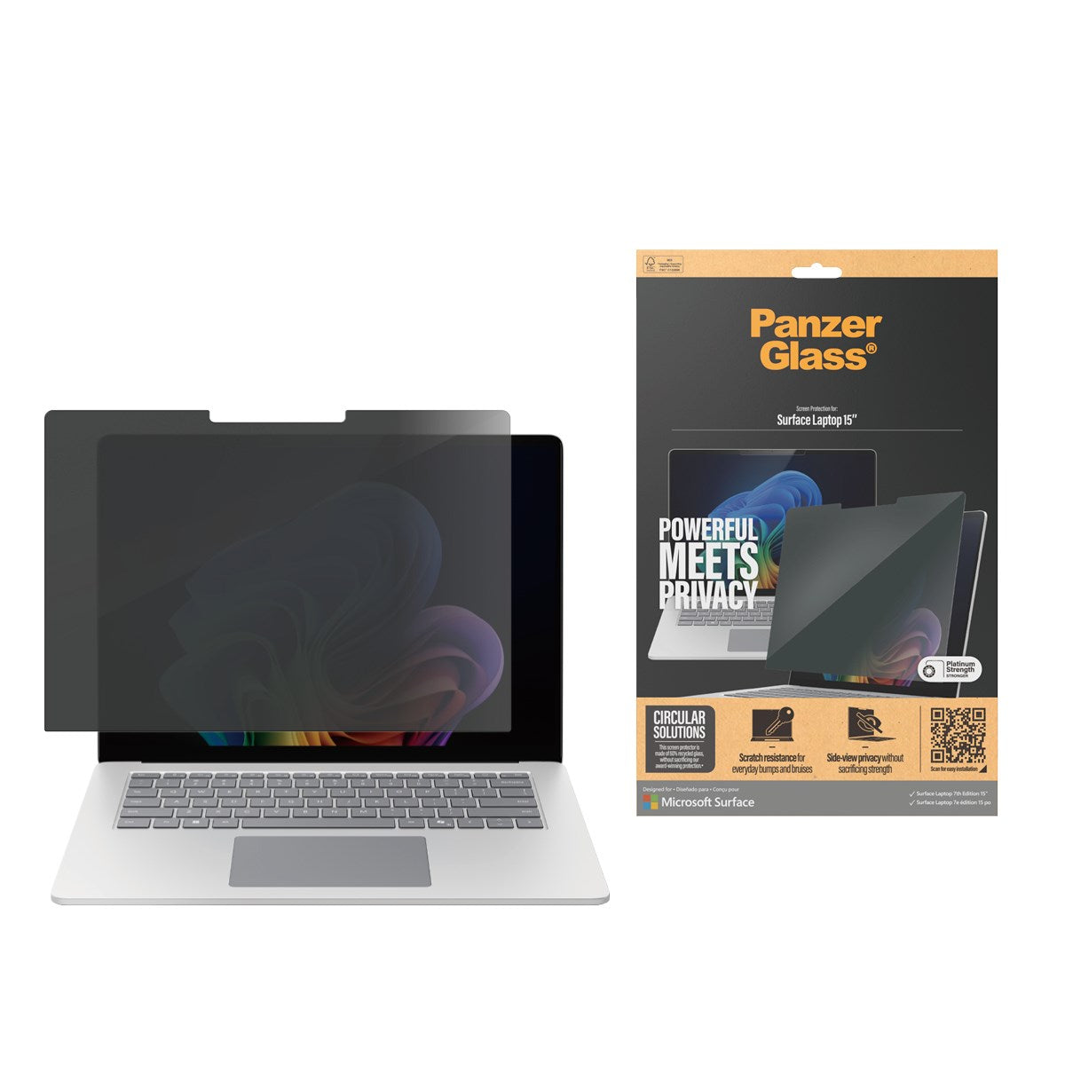 PanzerGlass® Privacy Screen Protector Microsoft Surface Laptop 7th Edition 15'' | Ultra-Wide Fit