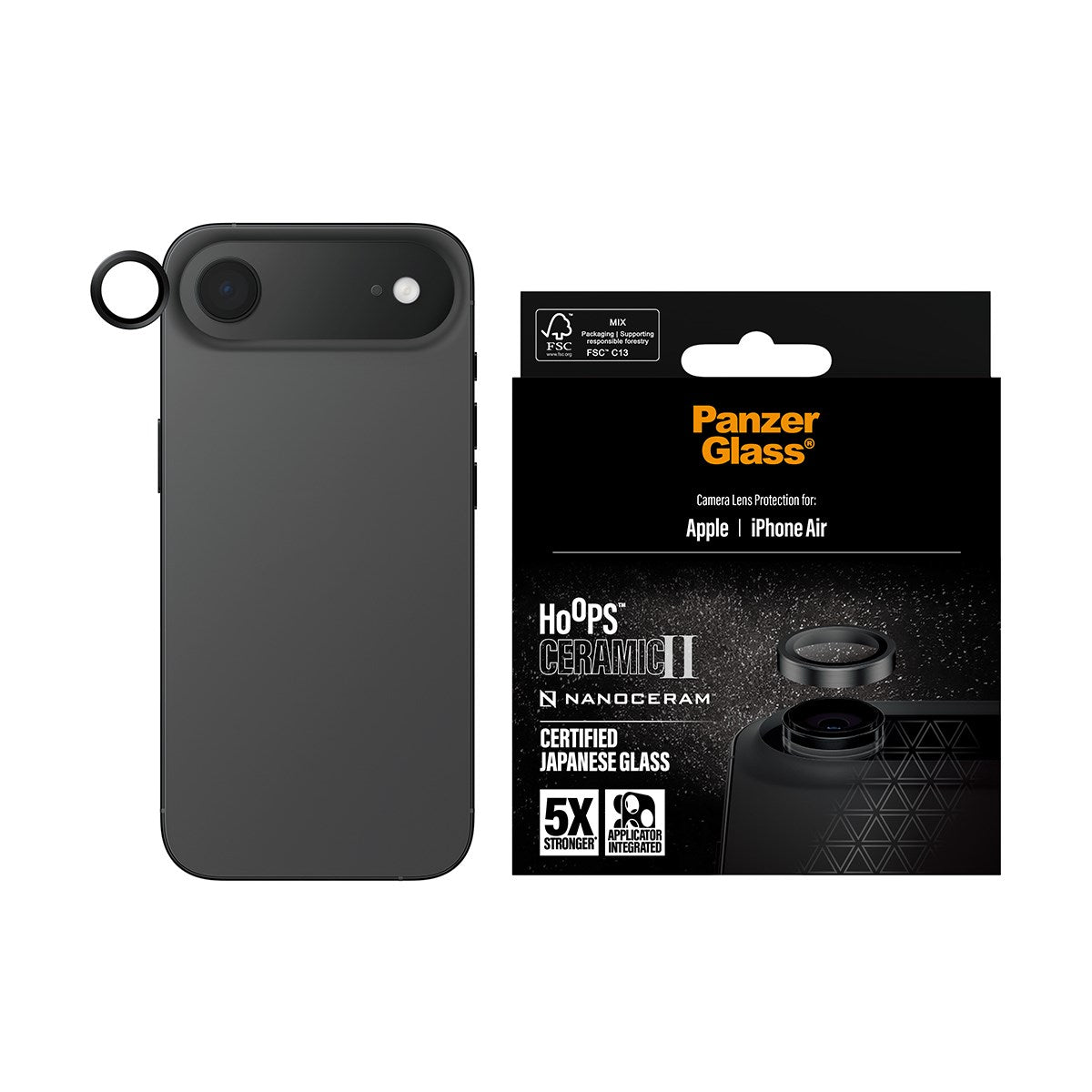 PanzerGlass® Hoops® Ceramic II Camera Lens Protector iPhone Air