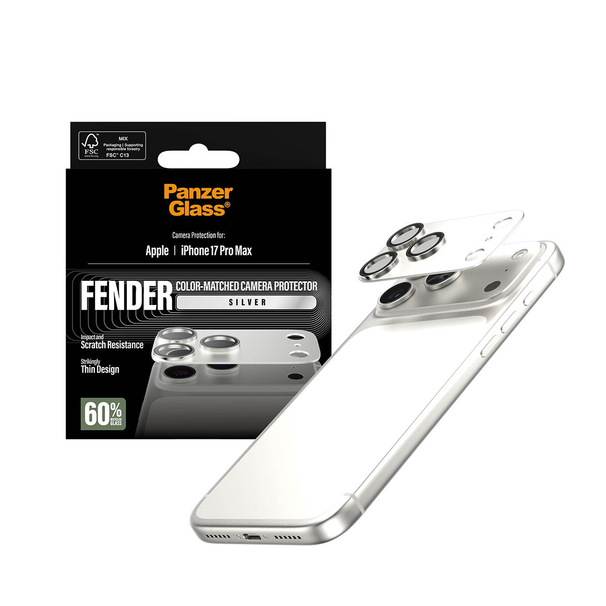 PanzerGlass® Fender Camera Protector Silver iPhone 17 Pro Max