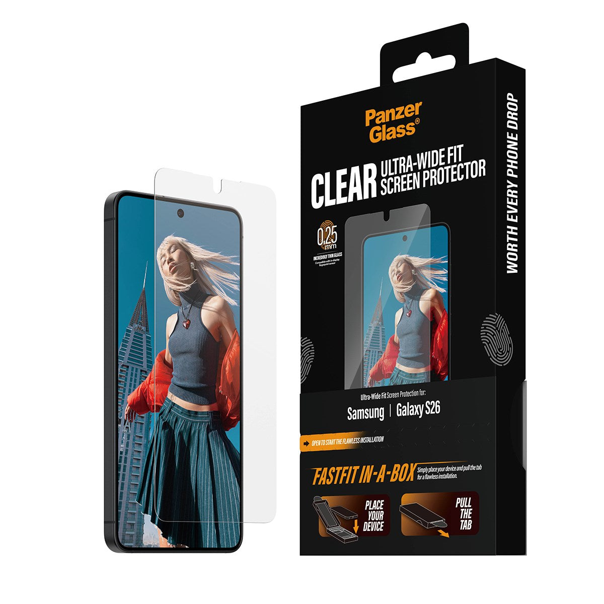 PanzerGlass® Screen Protector Samsung Galaxy S26 | Ultra-Wide Fit w. FASTFIT IN-A-BOX