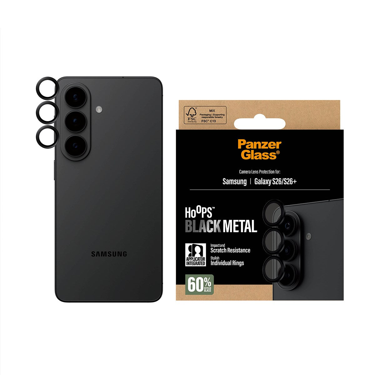 PanzerGlass® Hoops® Camera Lens Protector Black Samsung Galaxy S26 | S26+