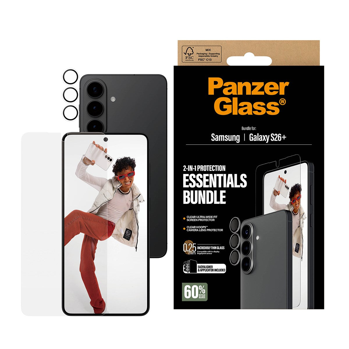 PanzerGlass® Hoops® 2-in-1 Bundle Samsung Galaxy S26+ | Ultra-Wide Fit