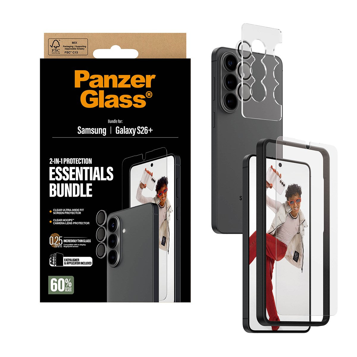 PanzerGlass® Hoops® 2-in-1 Bundle Samsung Galaxy S26+ | Ultra-Wide Fit