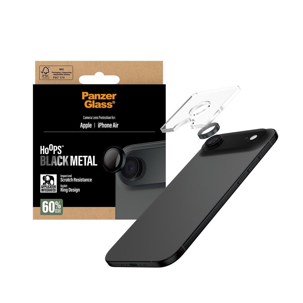 PanzerGlass® Hoops® Camera Lens Protector Black iPhone Air