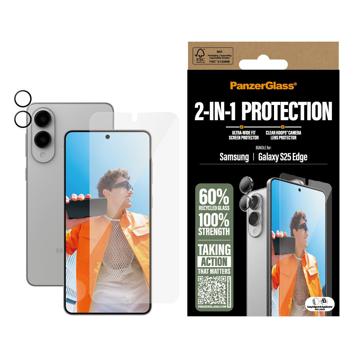 PanzerGlass® 2-in-1 Bundle Samsung S25 Edge