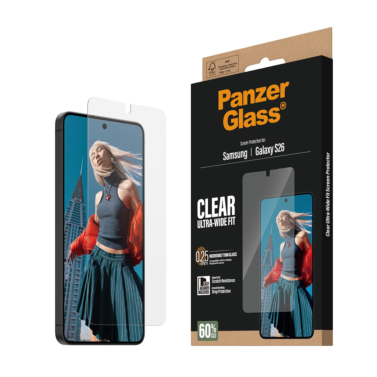 PanzerGlass® Screen Protector Samsung Galaxy S26 | Ultra-Wide Fit w. EasyAligner