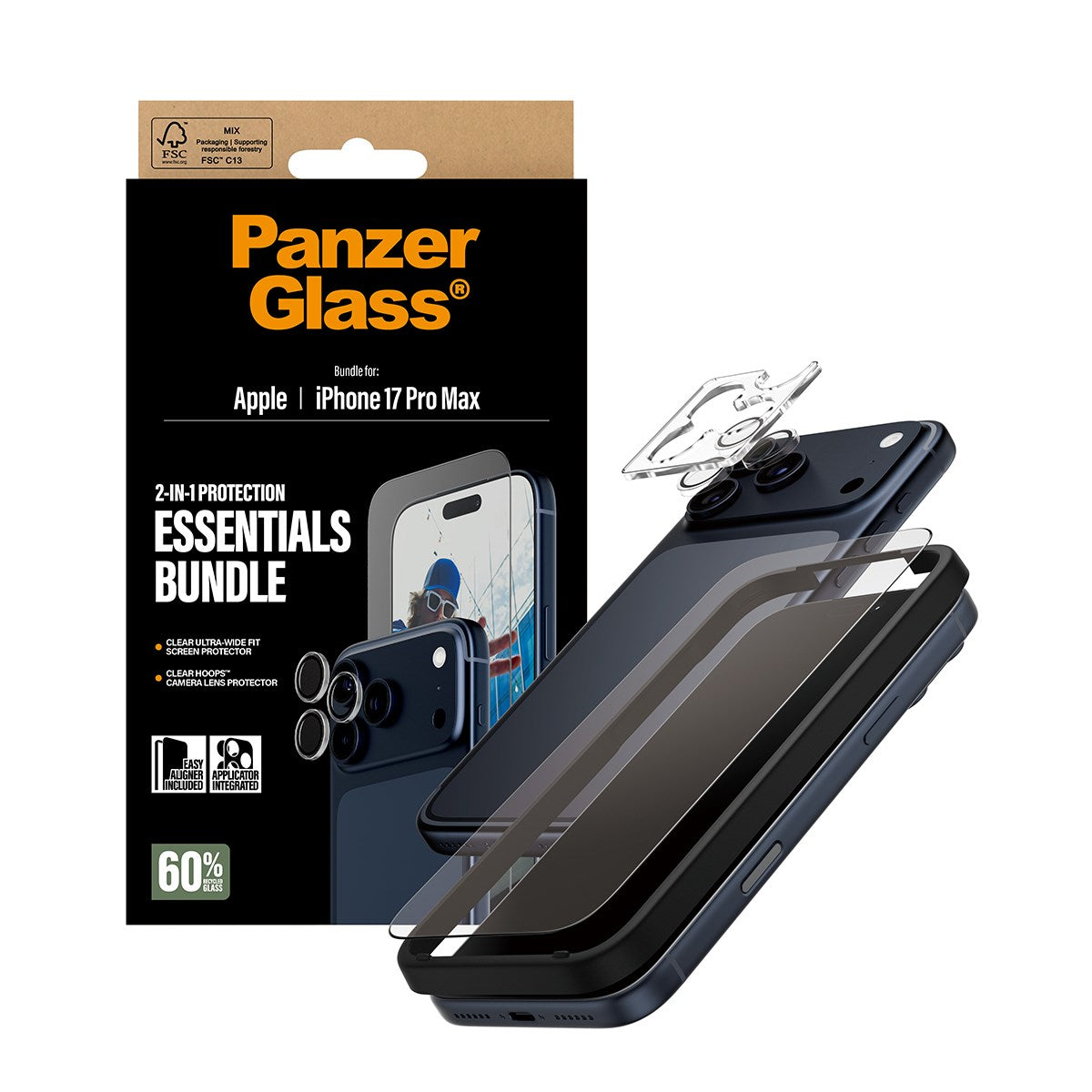 PanzerGlass® 2-in-1 Essentials Bundle iPhone 17 Pro Max