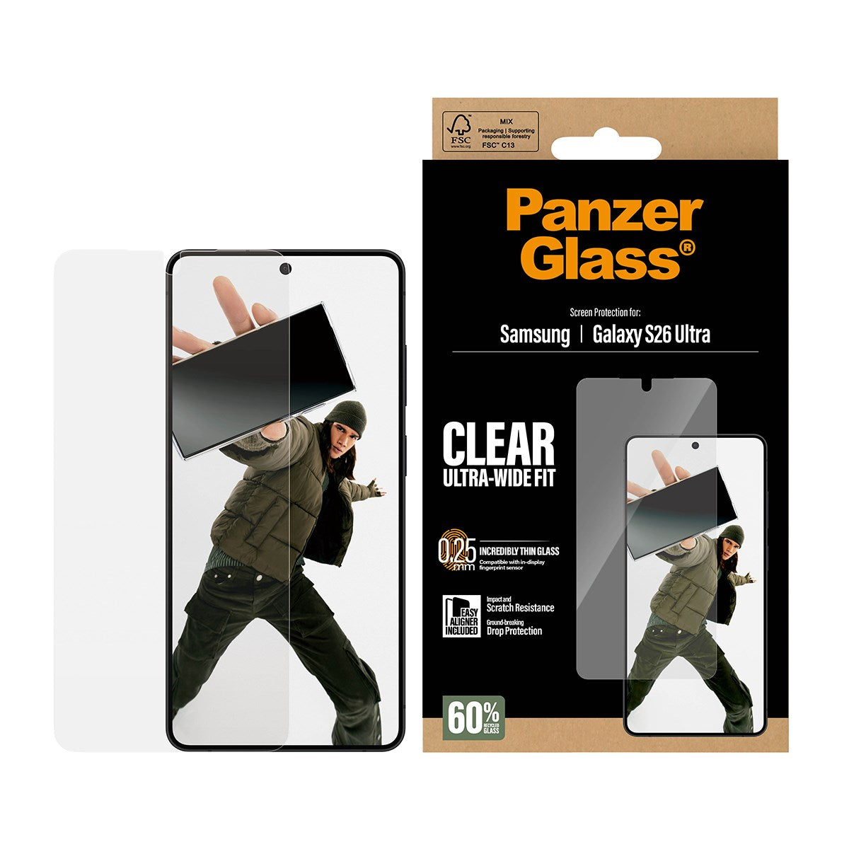 PanzerGlass® Screen Protector Samsung Galaxy S26 Ultra | Ultra-Wide Fit w. EasyAligner