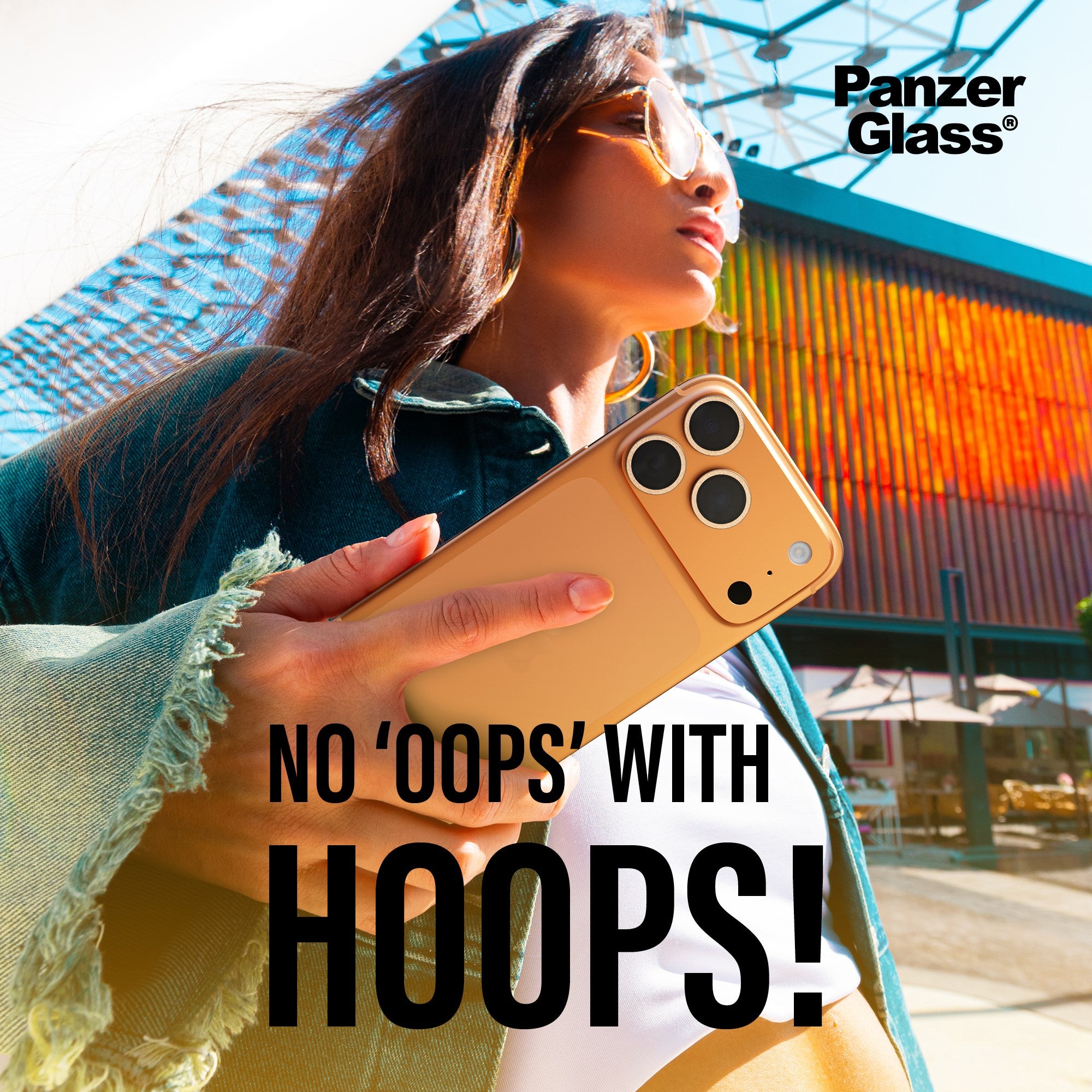 PanzerGlass® Hoops® Camera Lens Protector Glitter Gold iPhone 17 Pro | iPhone 17 Pro Max | iPhone 16 Pro | 16 Pro Max