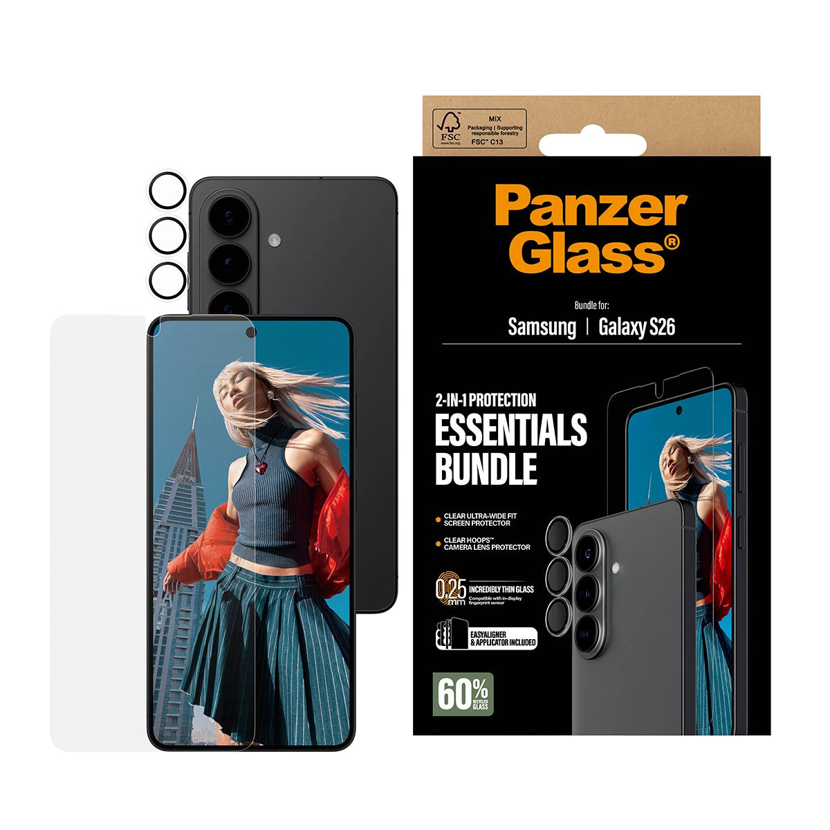 PanzerGlass® Hoops® 2-in-1 Bundle Samsung Galaxy S26 | Ultra-Wide Fit