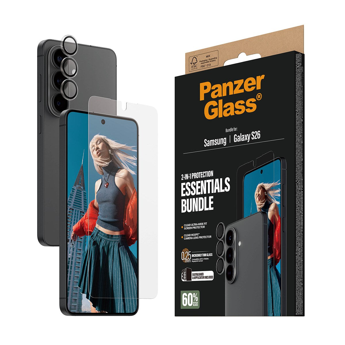 PanzerGlass® Hoops® 2-in-1 Bundle Samsung Galaxy S26 | Ultra-Wide Fit