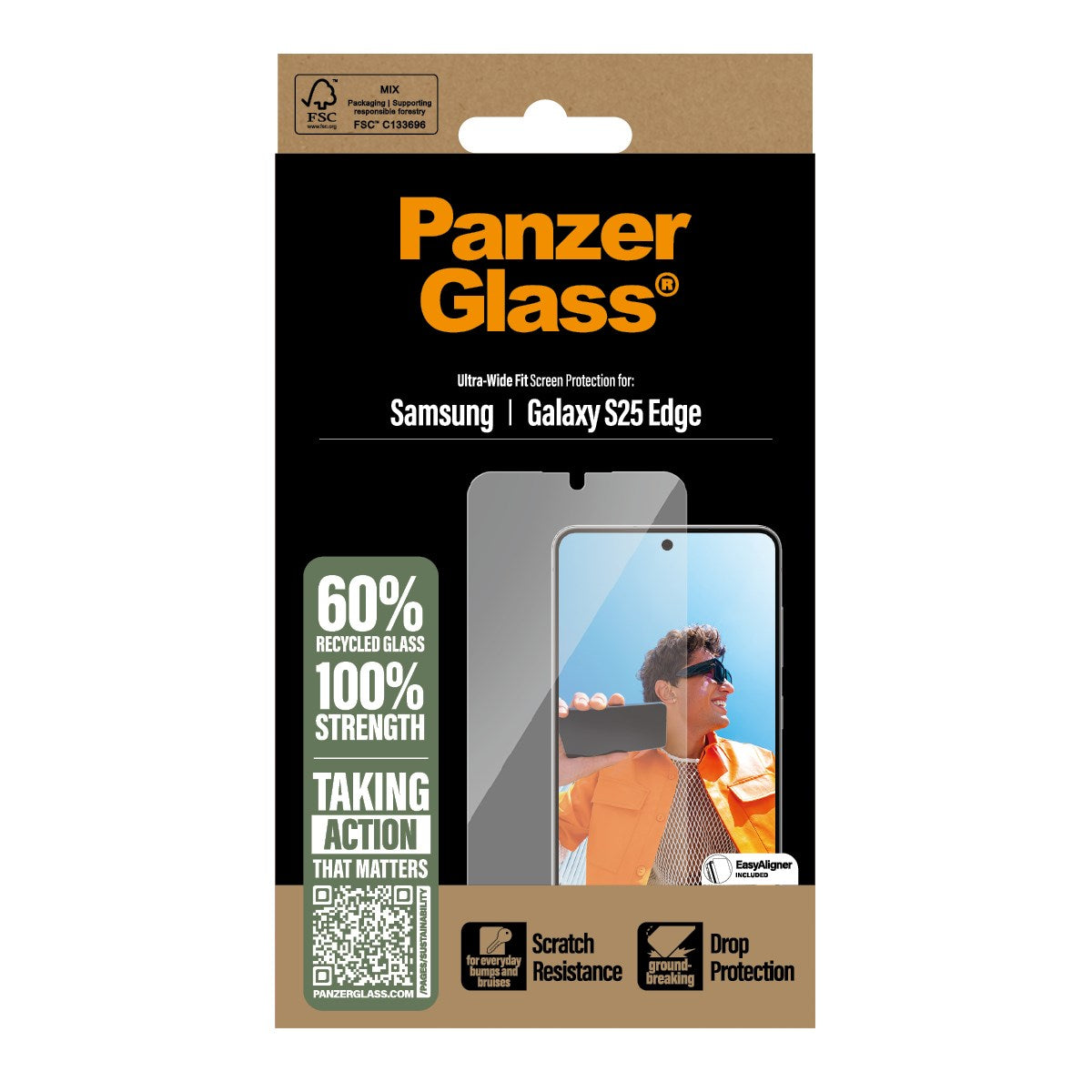 PanzerGlass® Screen Protector Samsung S25 Edge | Ultra-Wide Fit