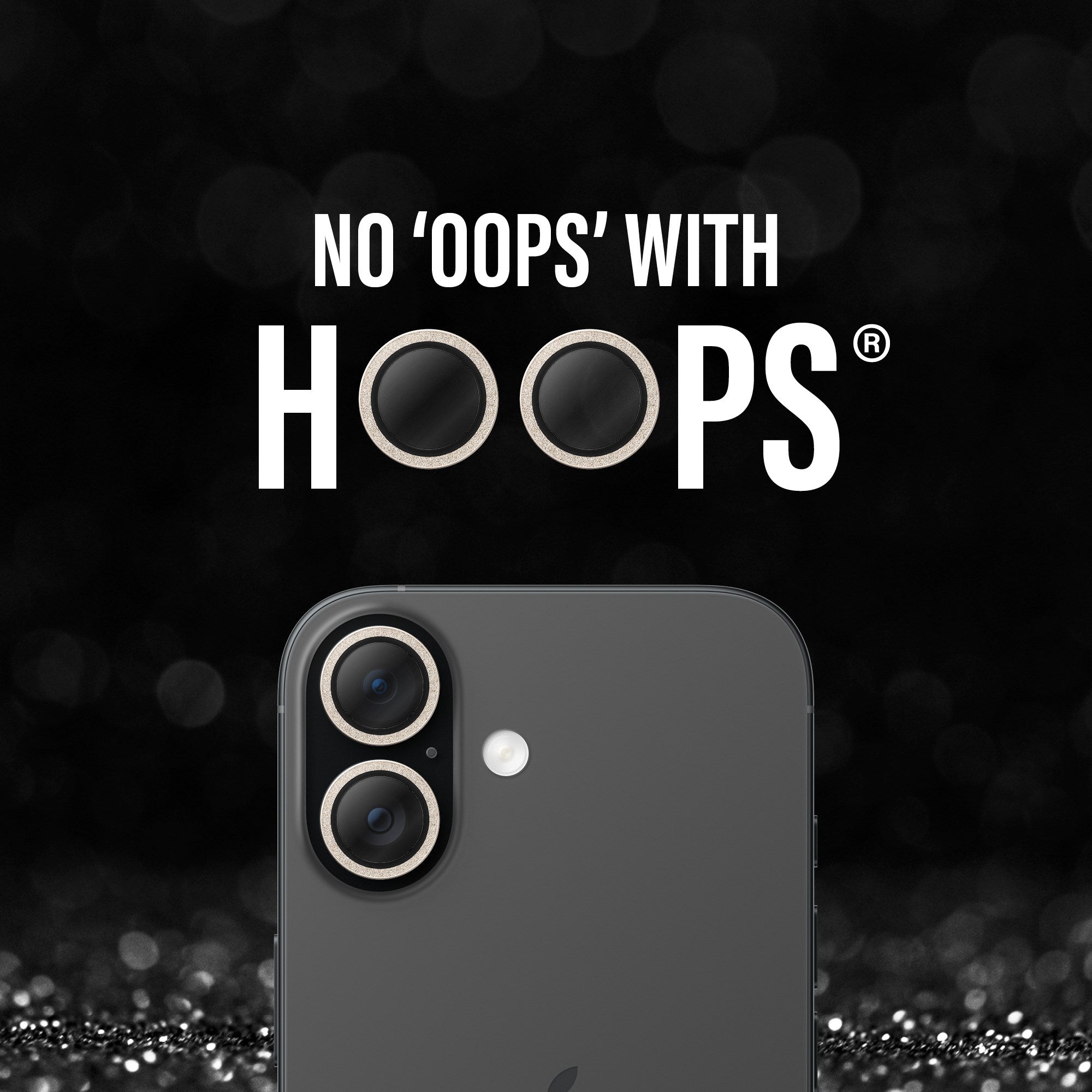PanzerGlass® Hoops® Camera Lens Protector Glitter Gold iPhone 17 | iPhone 16 | 16 Plus