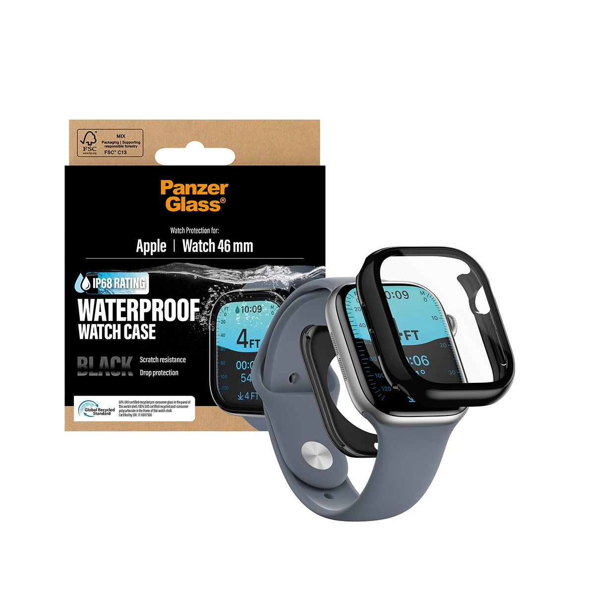 PanzerGlass® Waterproof Full Body Case Black Apple Watch Series 11 | 10 | 46mm
