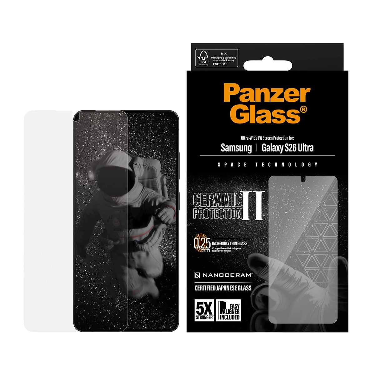 PanzerGlass® Ceramic Screen Protector Samsung Galaxy S26 Ultra | Ultra-Wide Fit w. EasyAligner