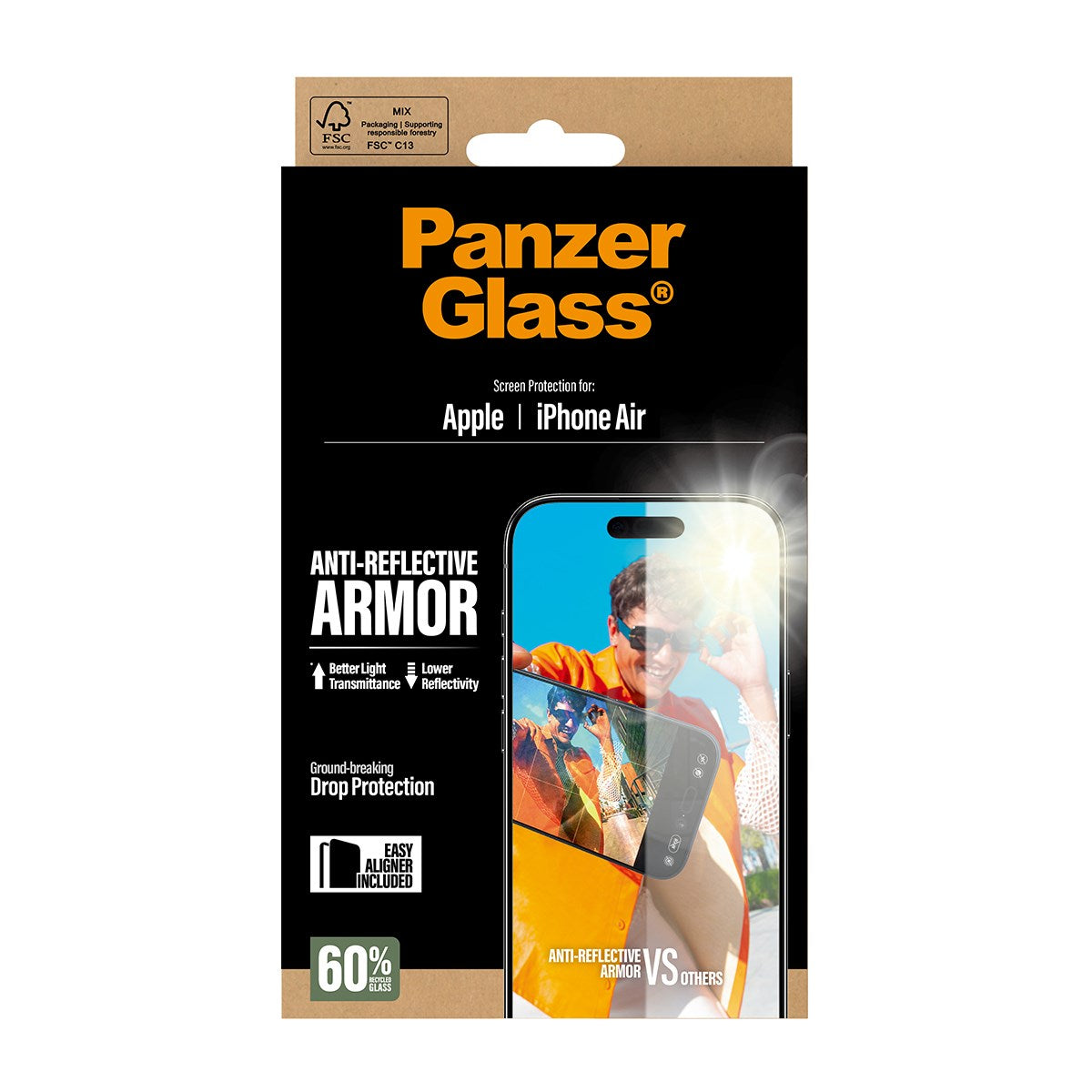 PanzerGlass® Anti-Reflective Armor Screen Protector iPhone Air w. EasyAligner