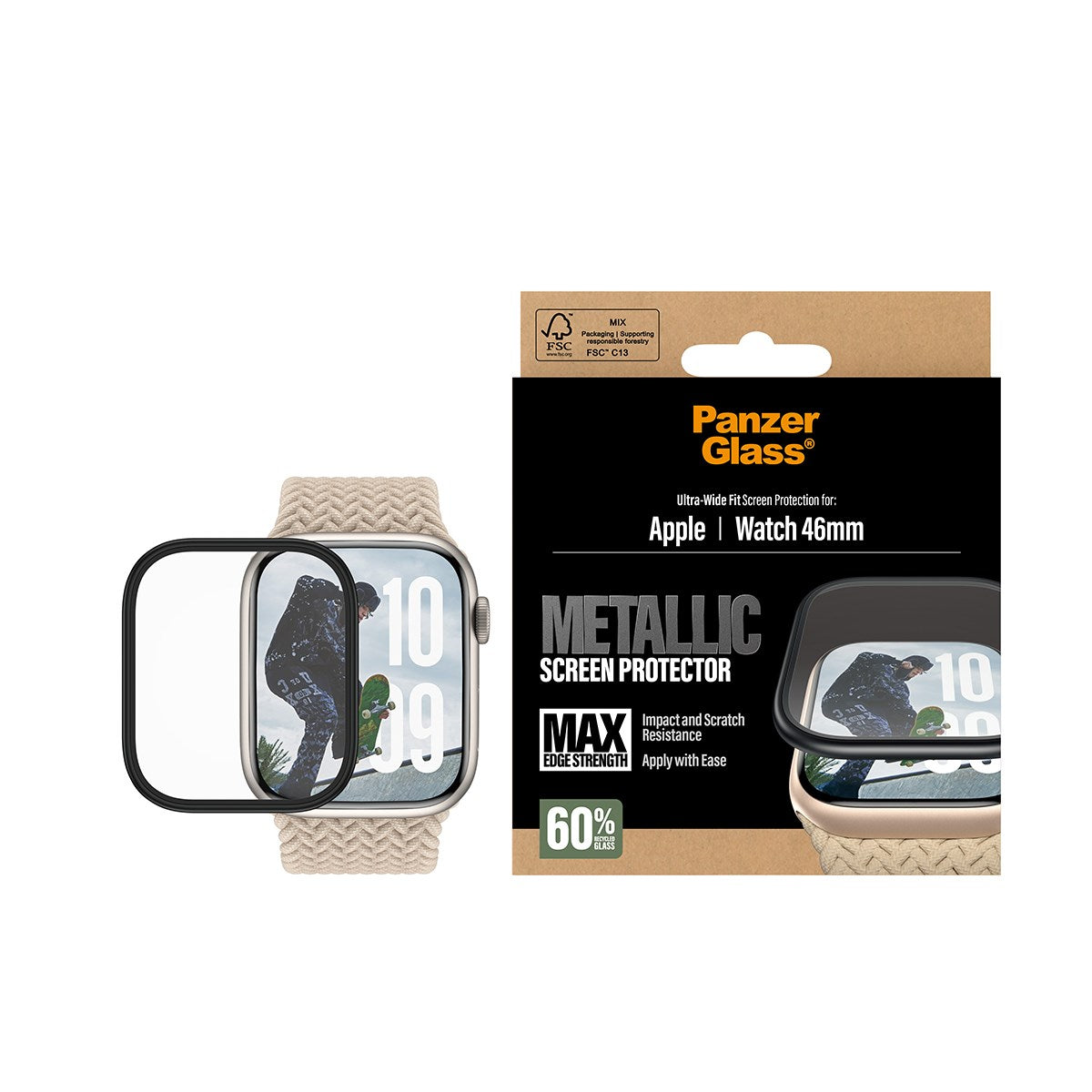 PanzerGlass® Screen Protector Metallic Apple Watch Series 11 10 46mm