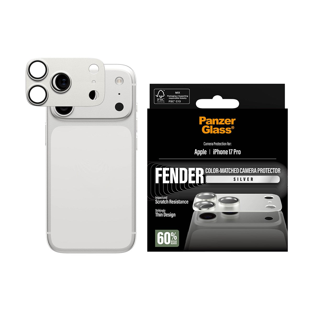 PanzerGlass® Fender Camera Protector Silver iPhone 17 Pro