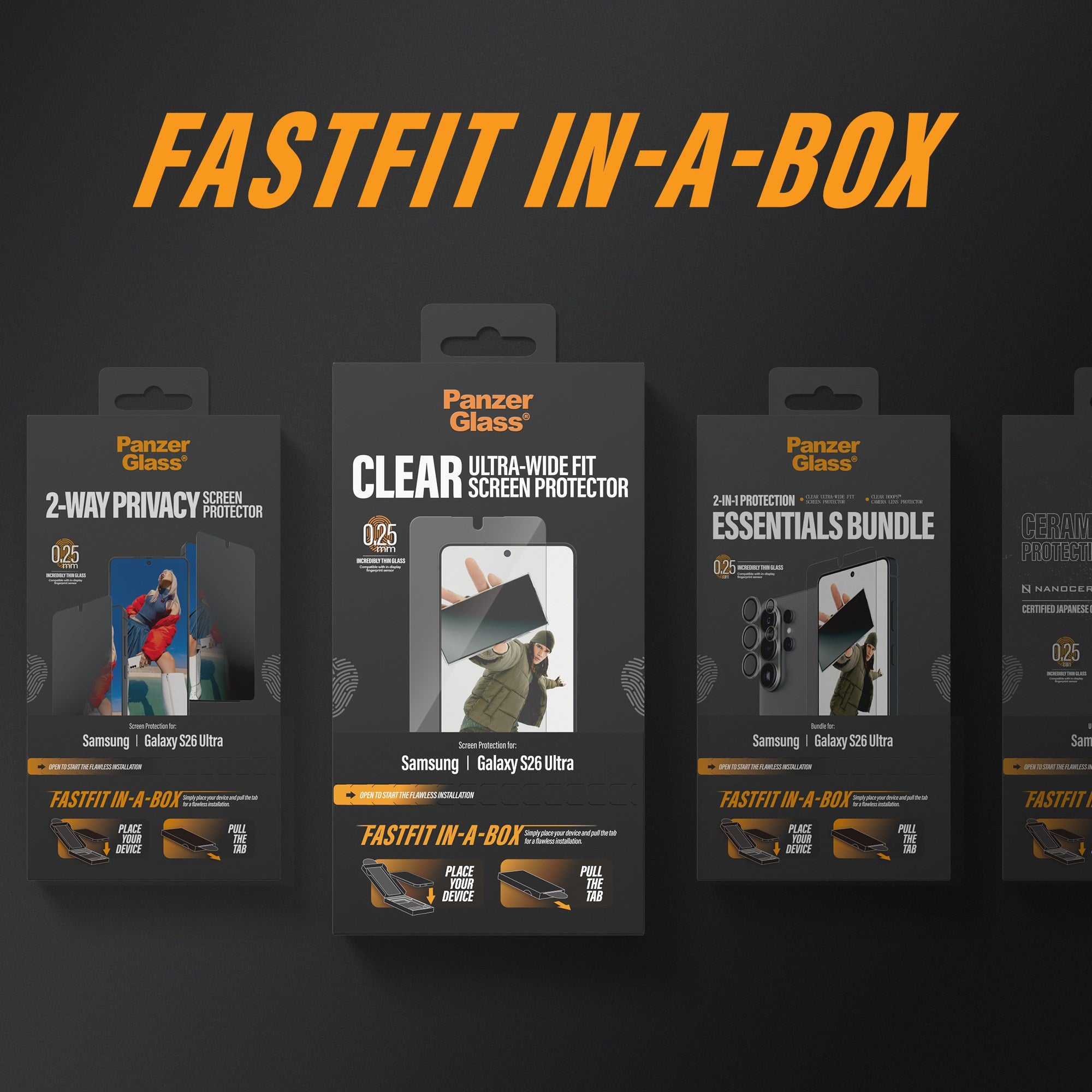 PanzerGlass® Ceramic Screen Protector Samsung Galaxy S26 Ultra | Ultra-Wide Fit w. FASTFIT IN-A-BOX